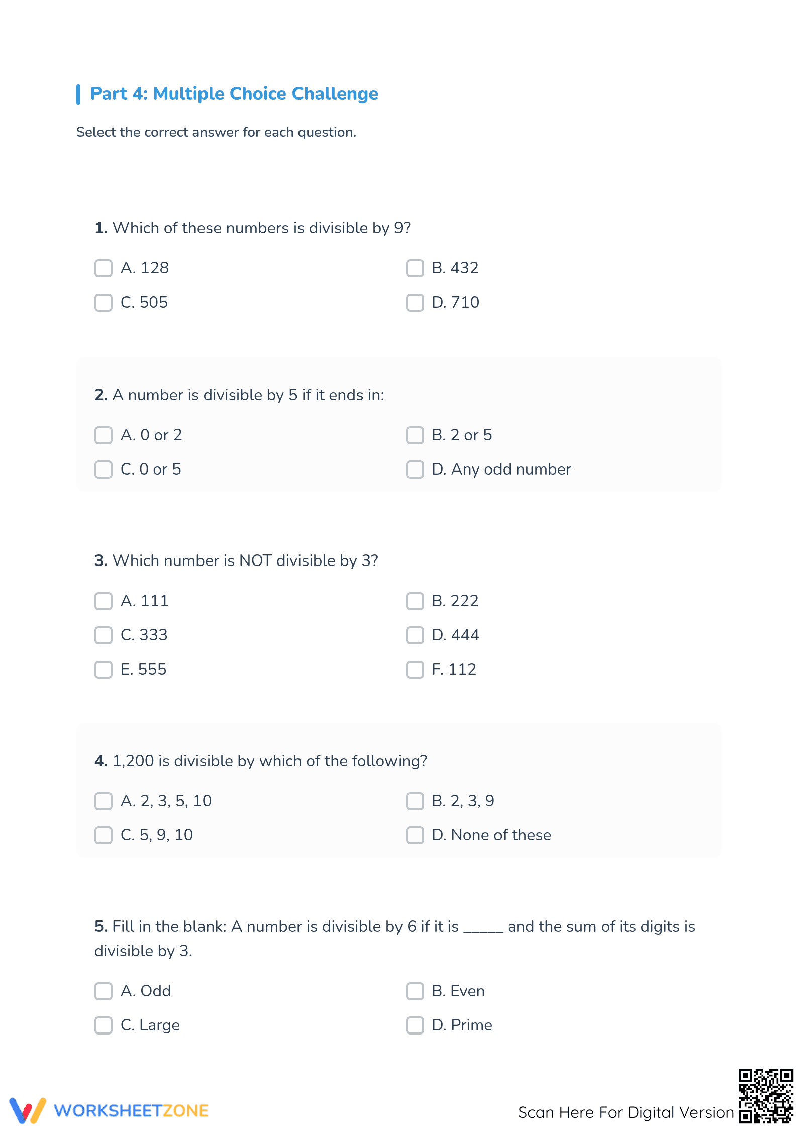 Essential Divisibility Rules Worksheet | Grade 5-6 Math - Page 4
