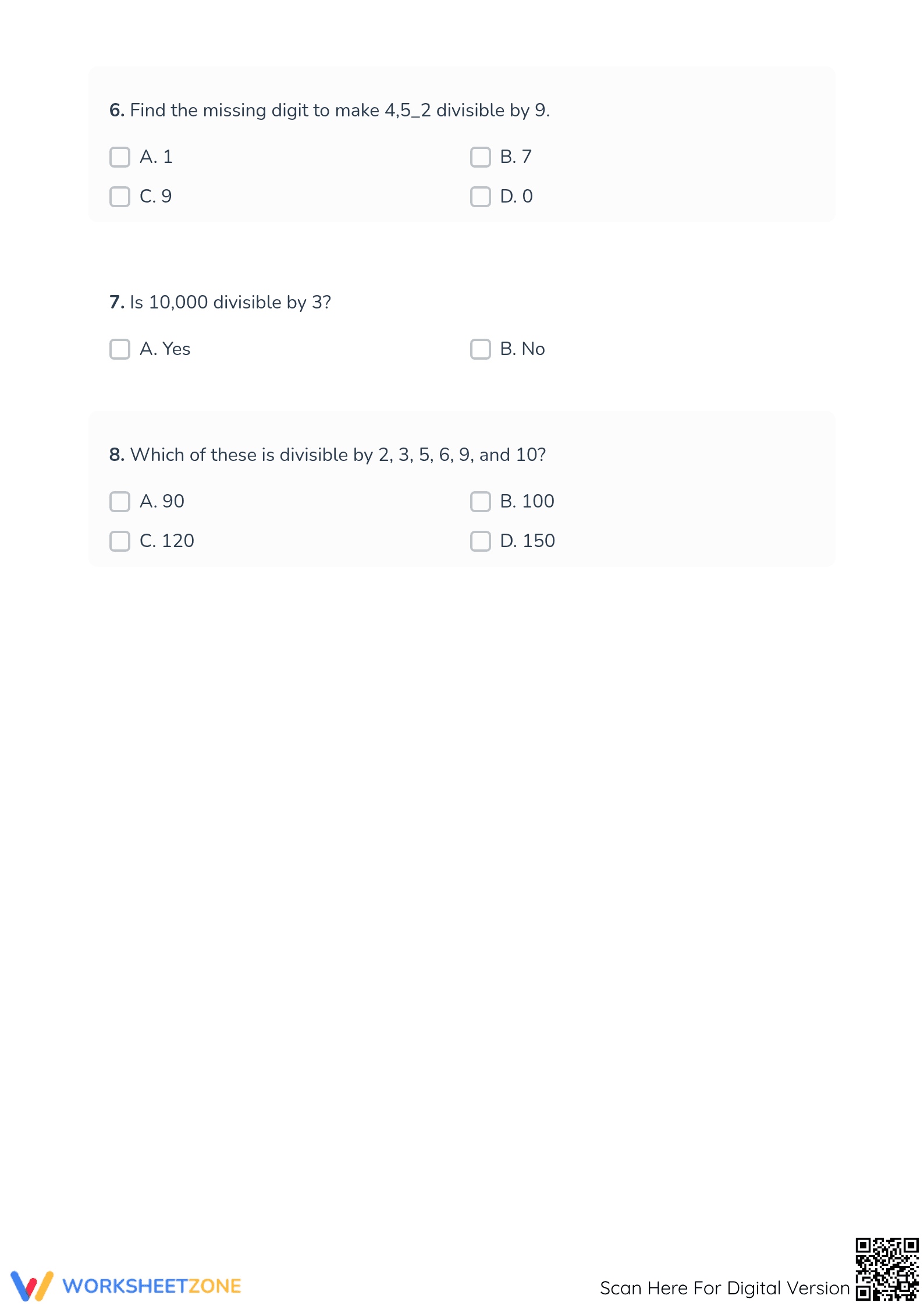 Essential Divisibility Rules Worksheet | Grade 5-6 Math - Page 5