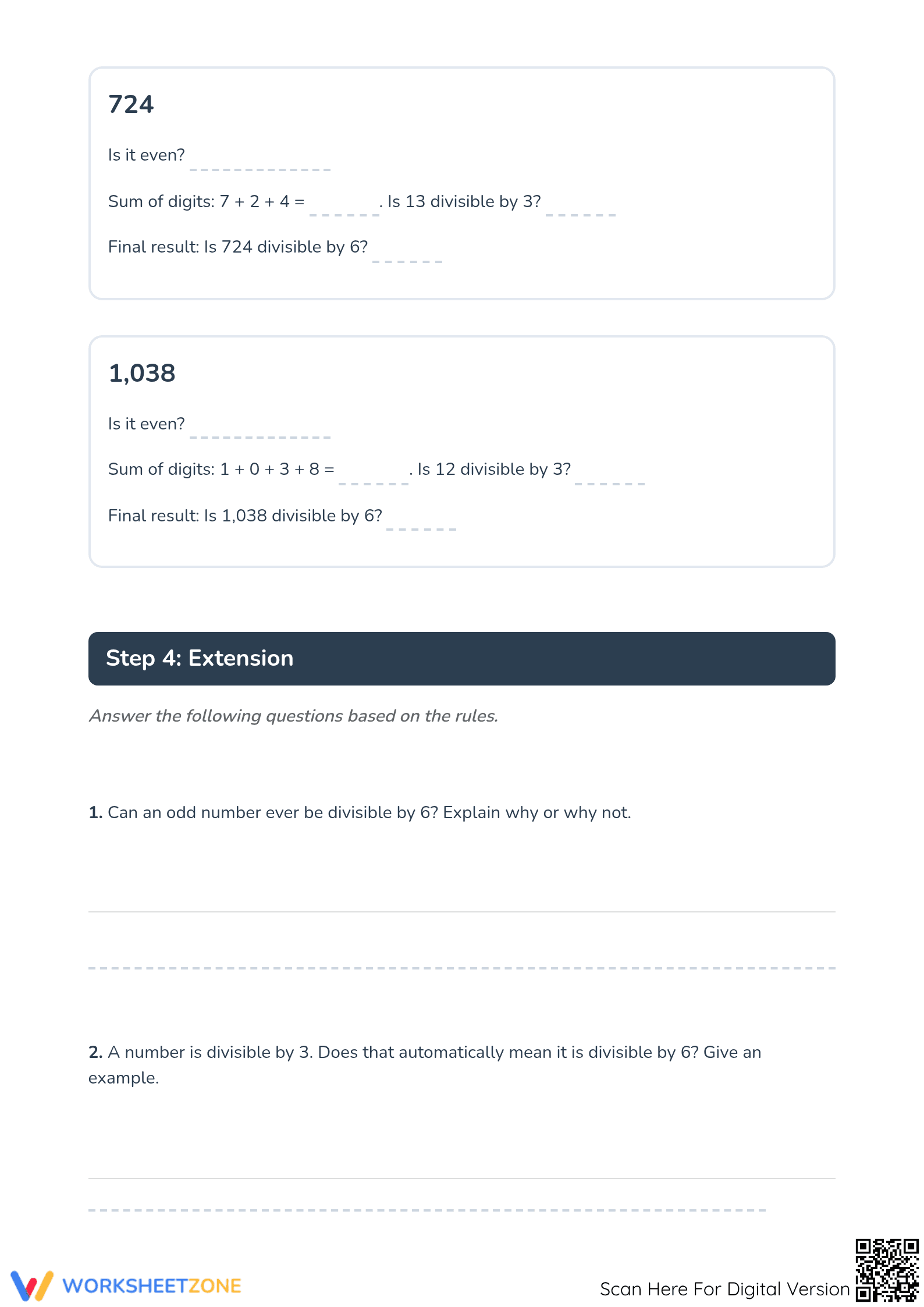 Essential Divisibility by 6 Practice Worksheet | Grade 4-6 - Page 3