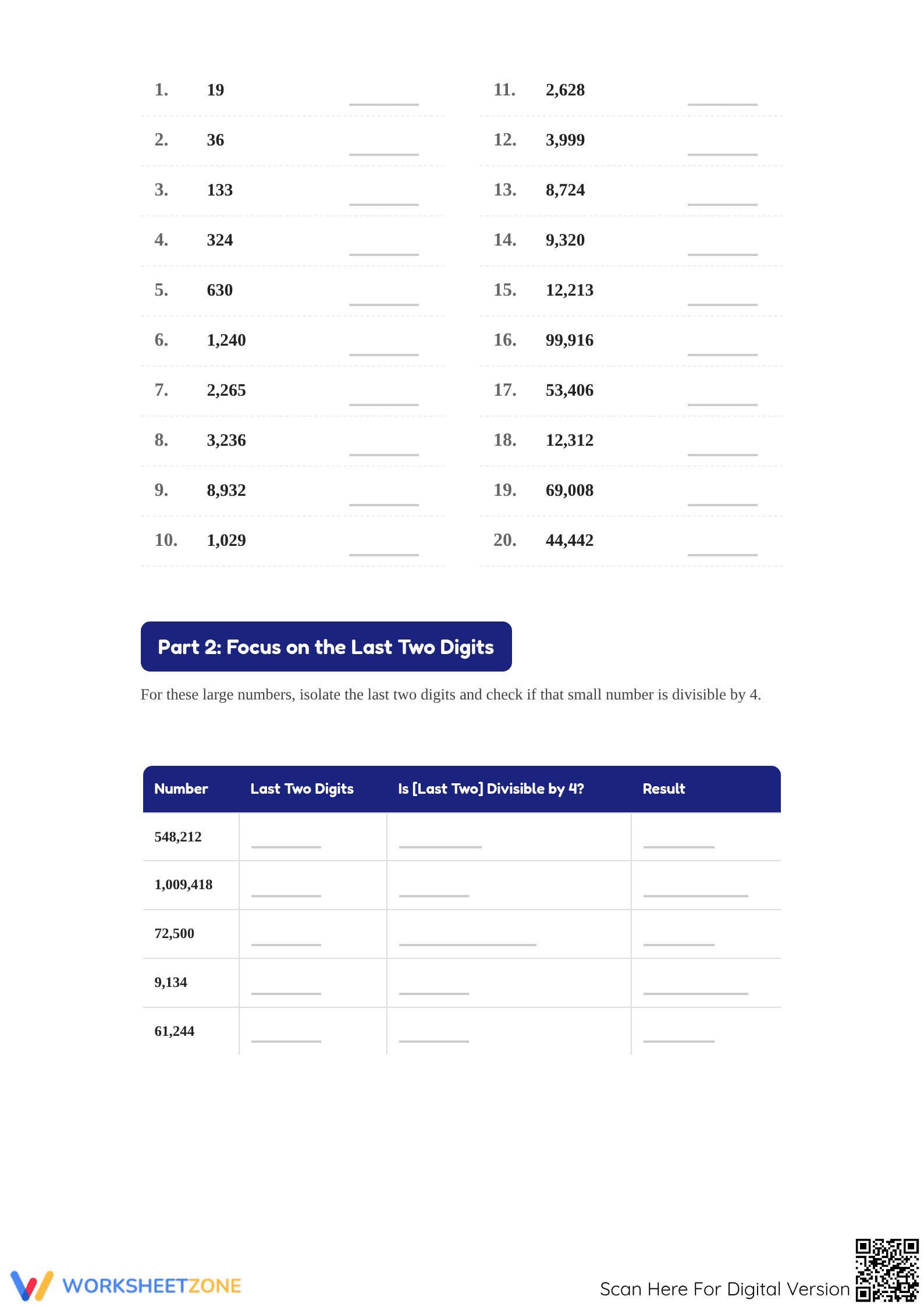 Divisible by 4 Worksheet | Grade 4-7 Essential Printable - Page 2