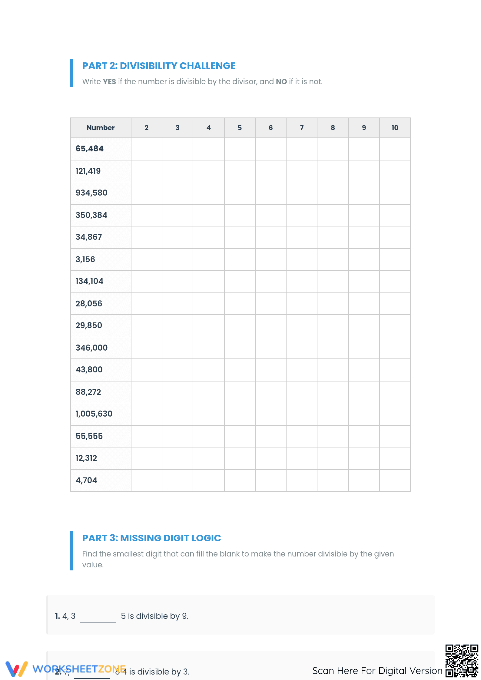 Essential Divisibility Rules Worksheet | Grade 4-6 Math - Page 2