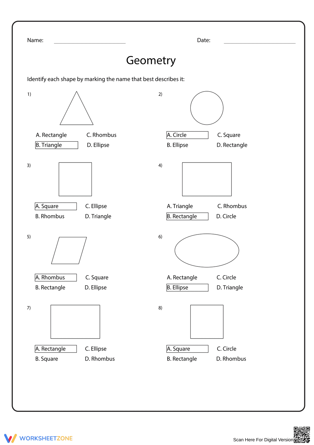 Geometry Concepts Worksheet - Page 2