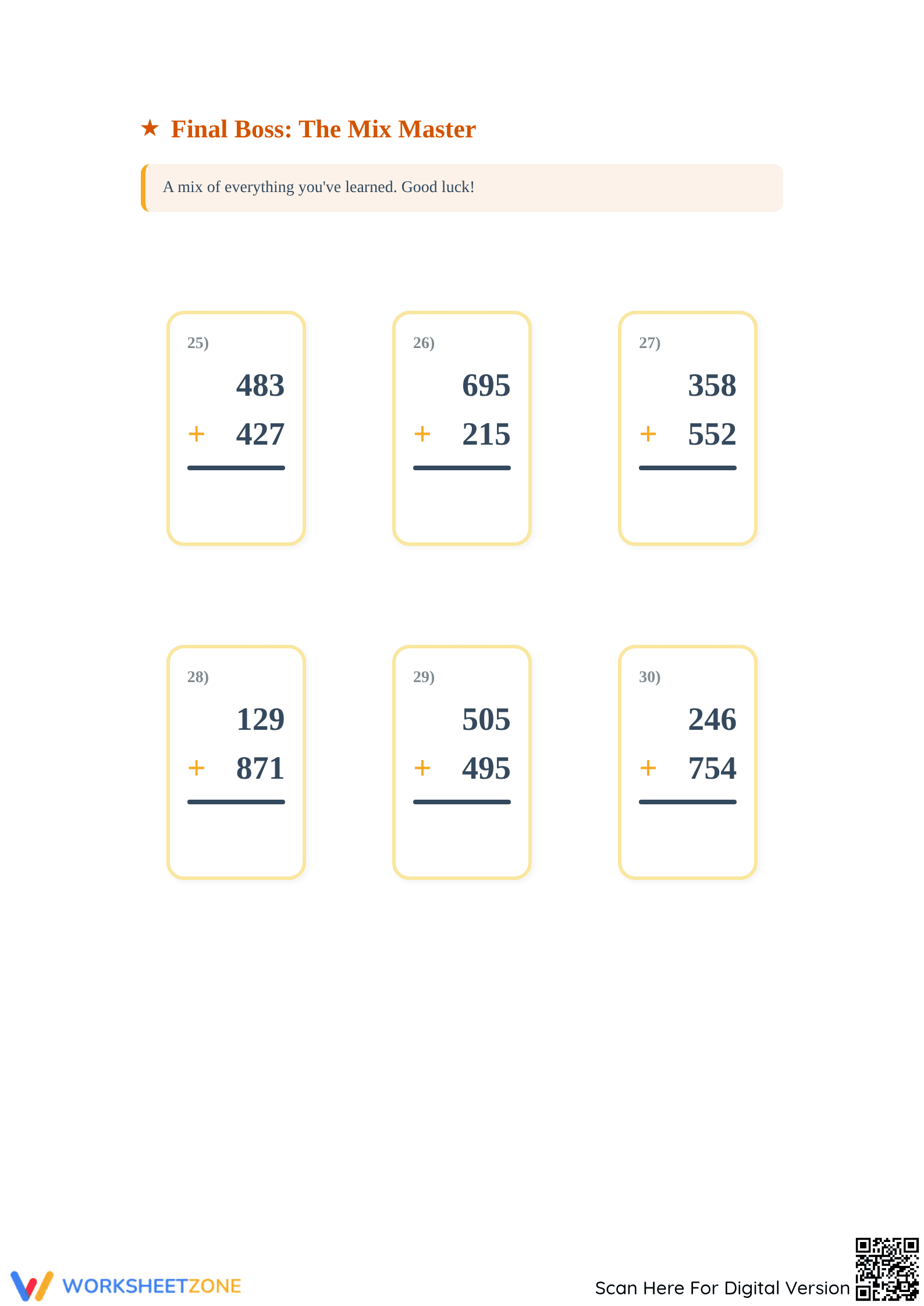 Essential 3-Digit Addition Worksheet Packet | Grade 2-3 - Page 5