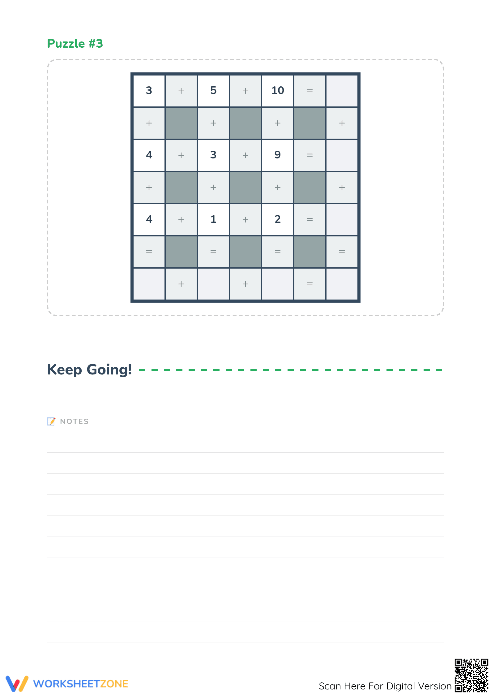 Printable Addition Grid Puzzles | Grade 2 Math - Page 3