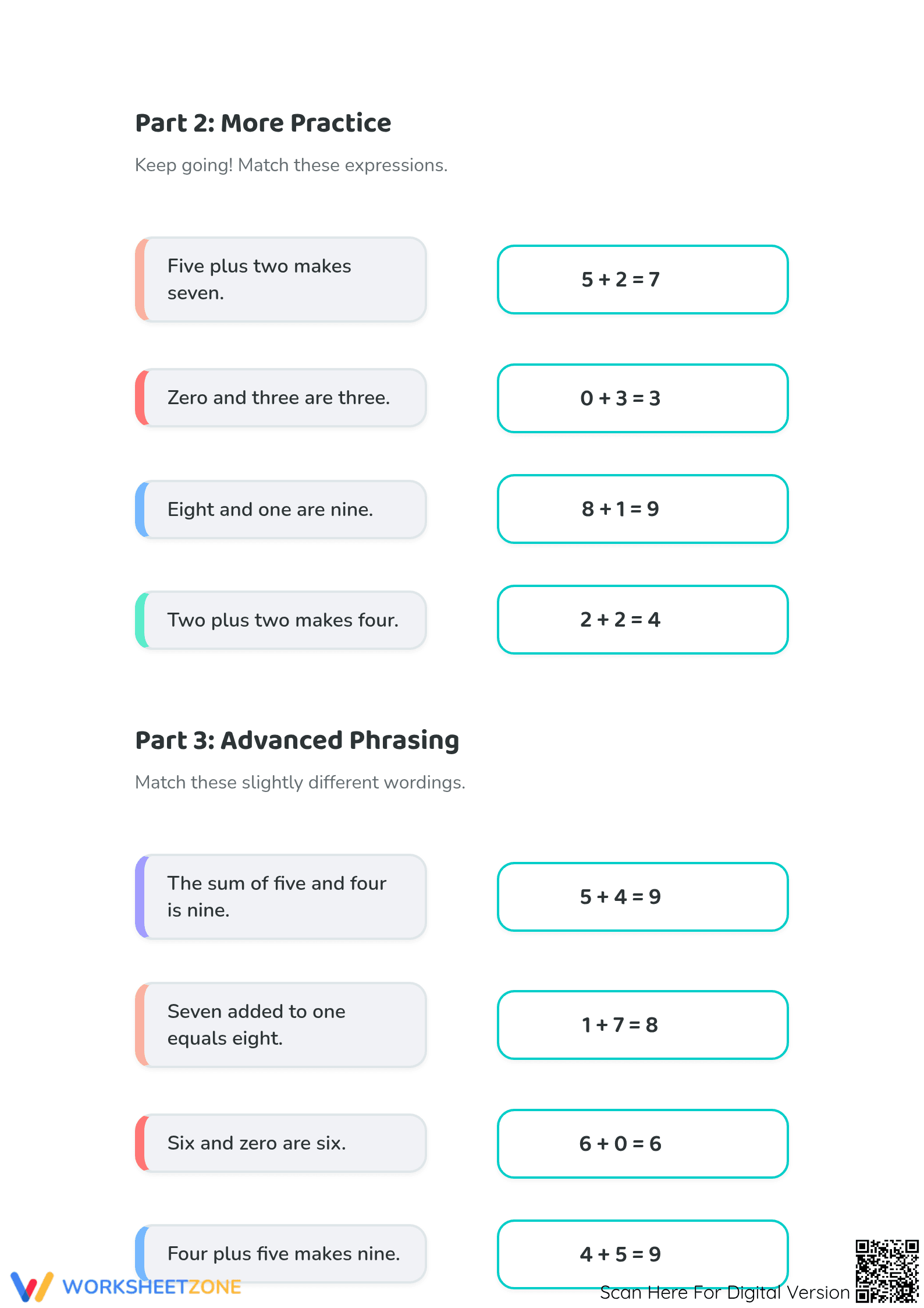Essential Addition up to 10 Worksheet | Grade 1 Math - Page 2