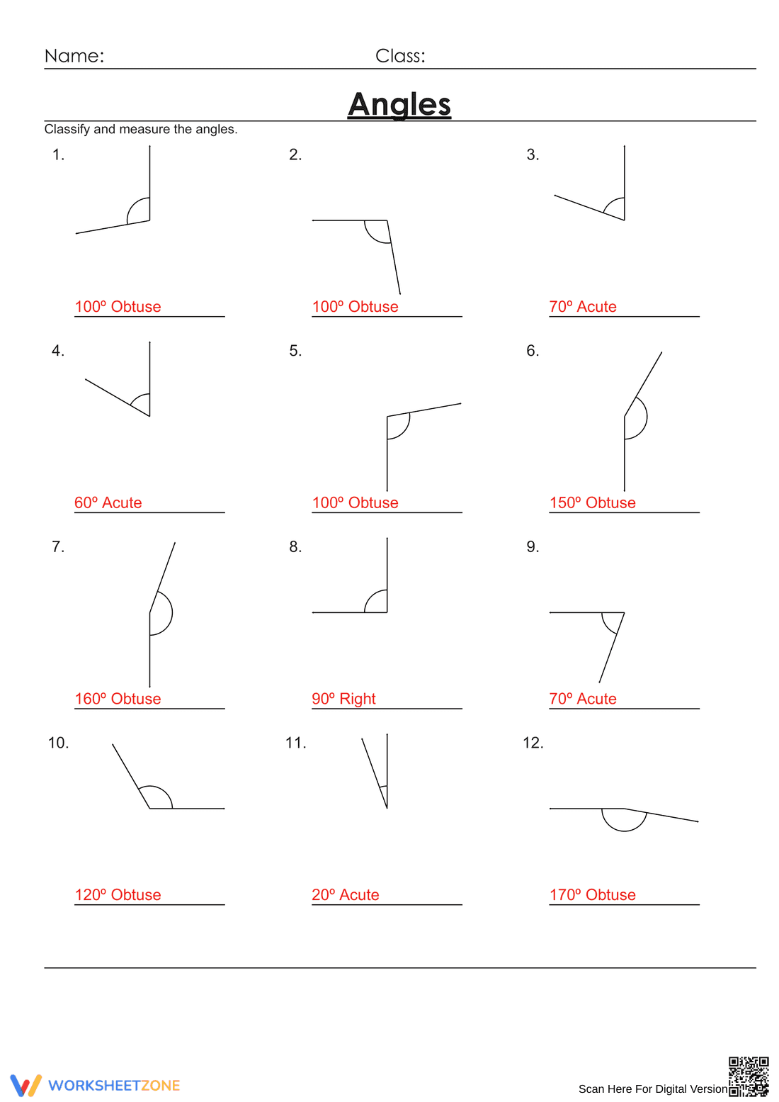 Identifying and Measuring Angles - Page 2