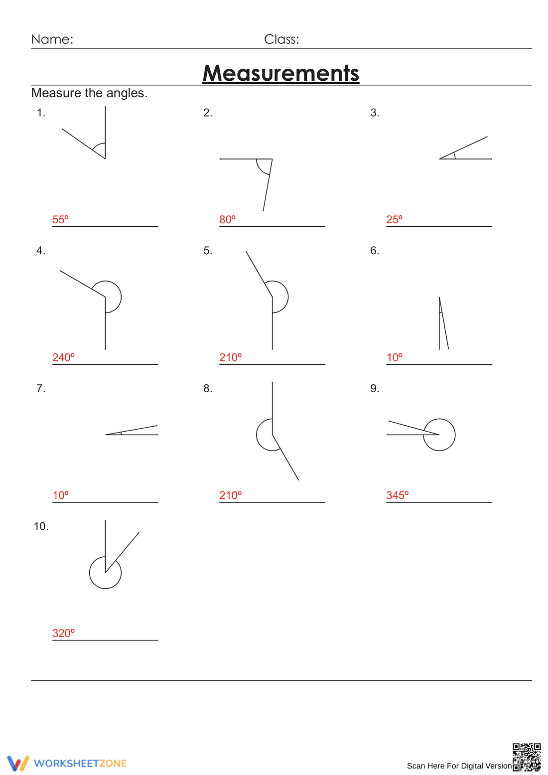 Grade 4 Angles — Printable No-Prep Worksheet - Page 2