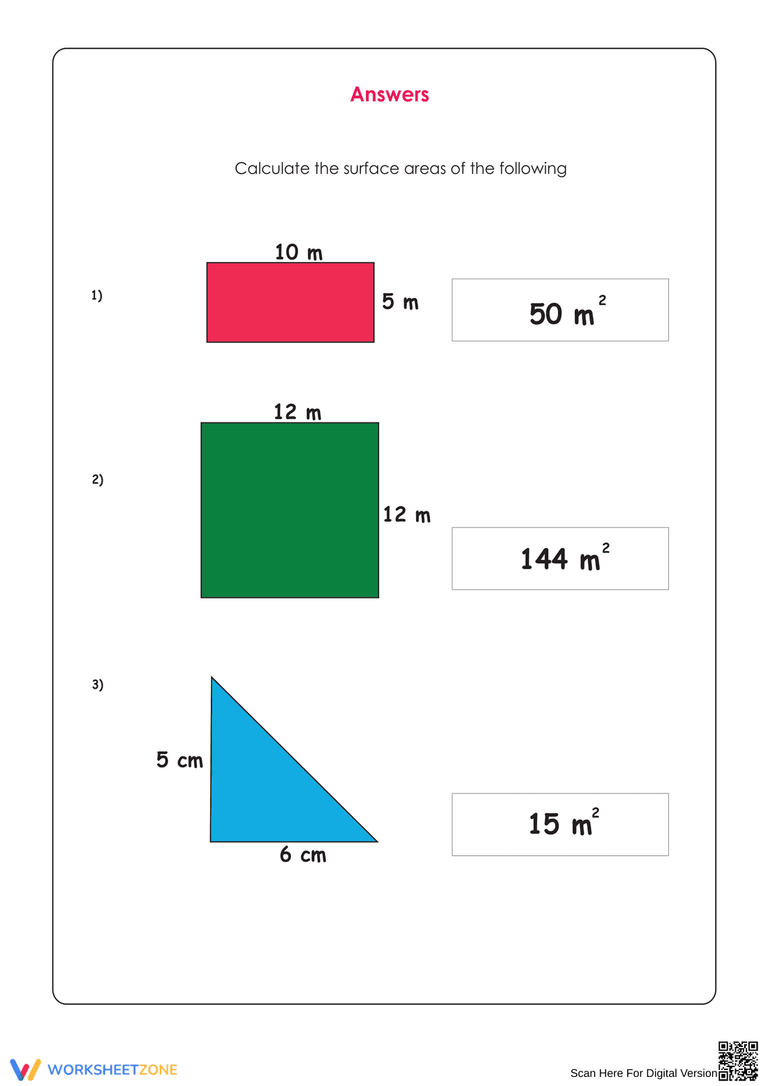 Printable Area of Shapes Worksheet | Grade 6 Geometry - Page 2
