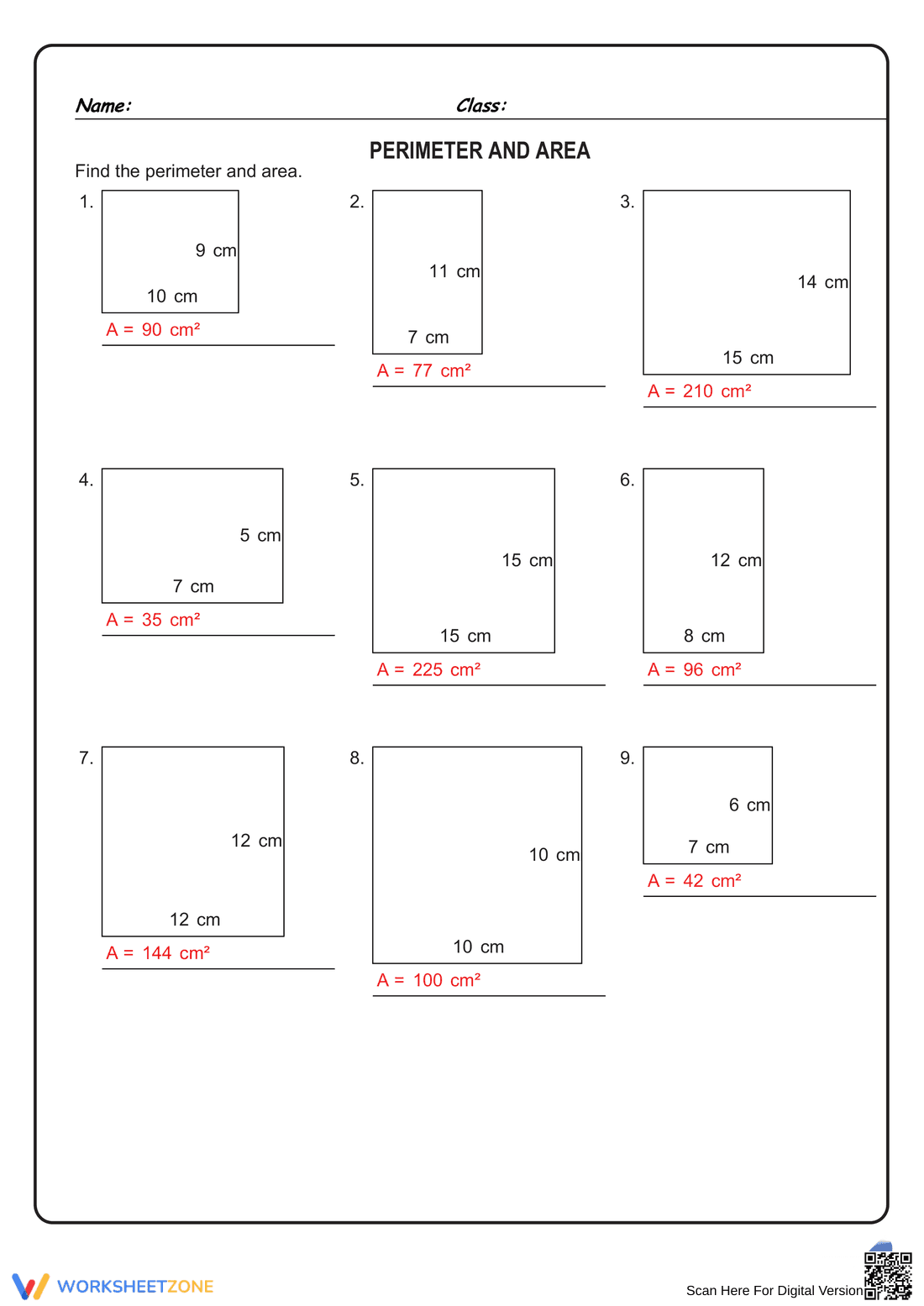 Essential Perimeter and Area Worksheet | Grade 4 Math - Page 2