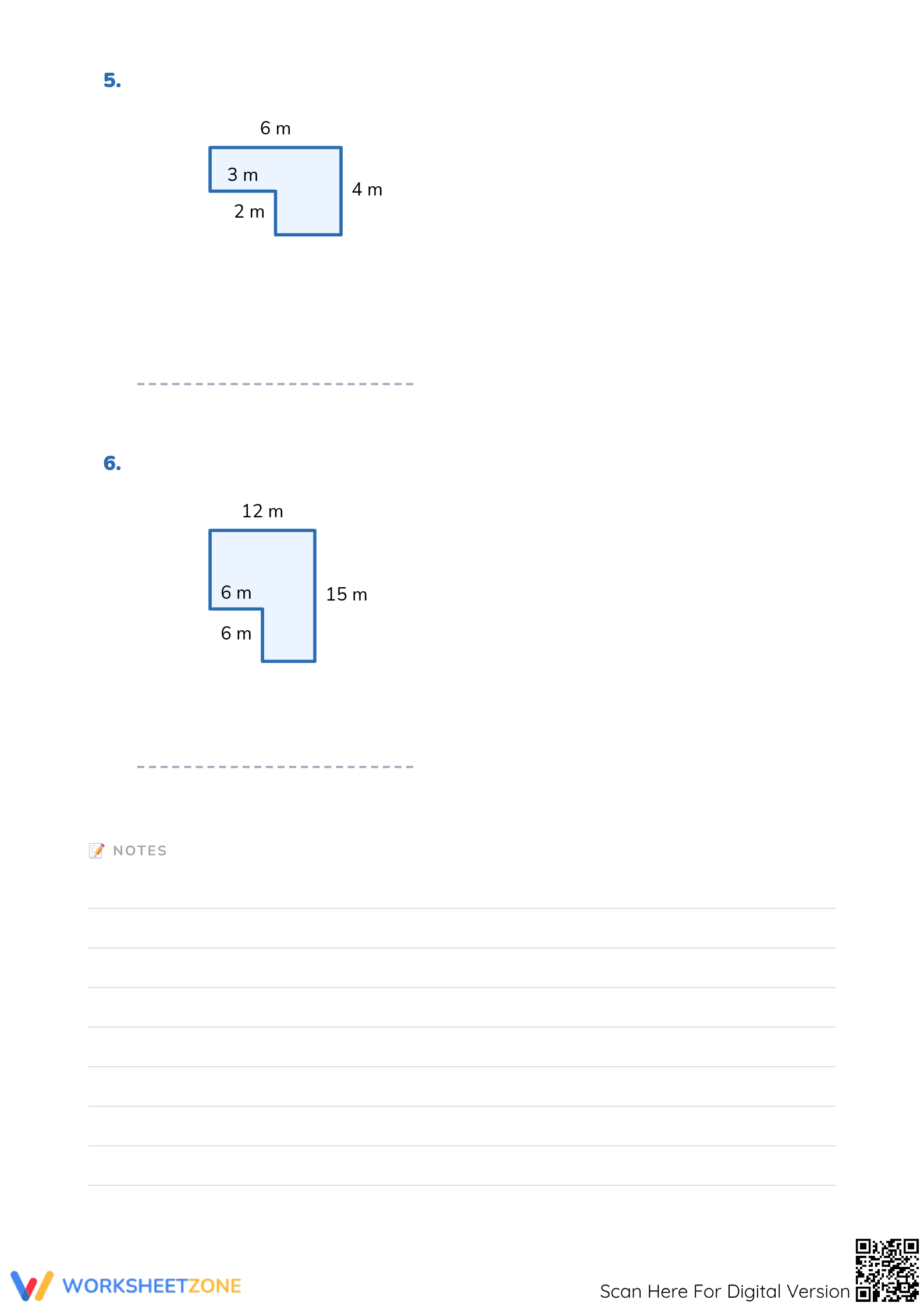 Grade 4-6 Area & Perimeter — Printable No-Prep Worksheet - Page 3