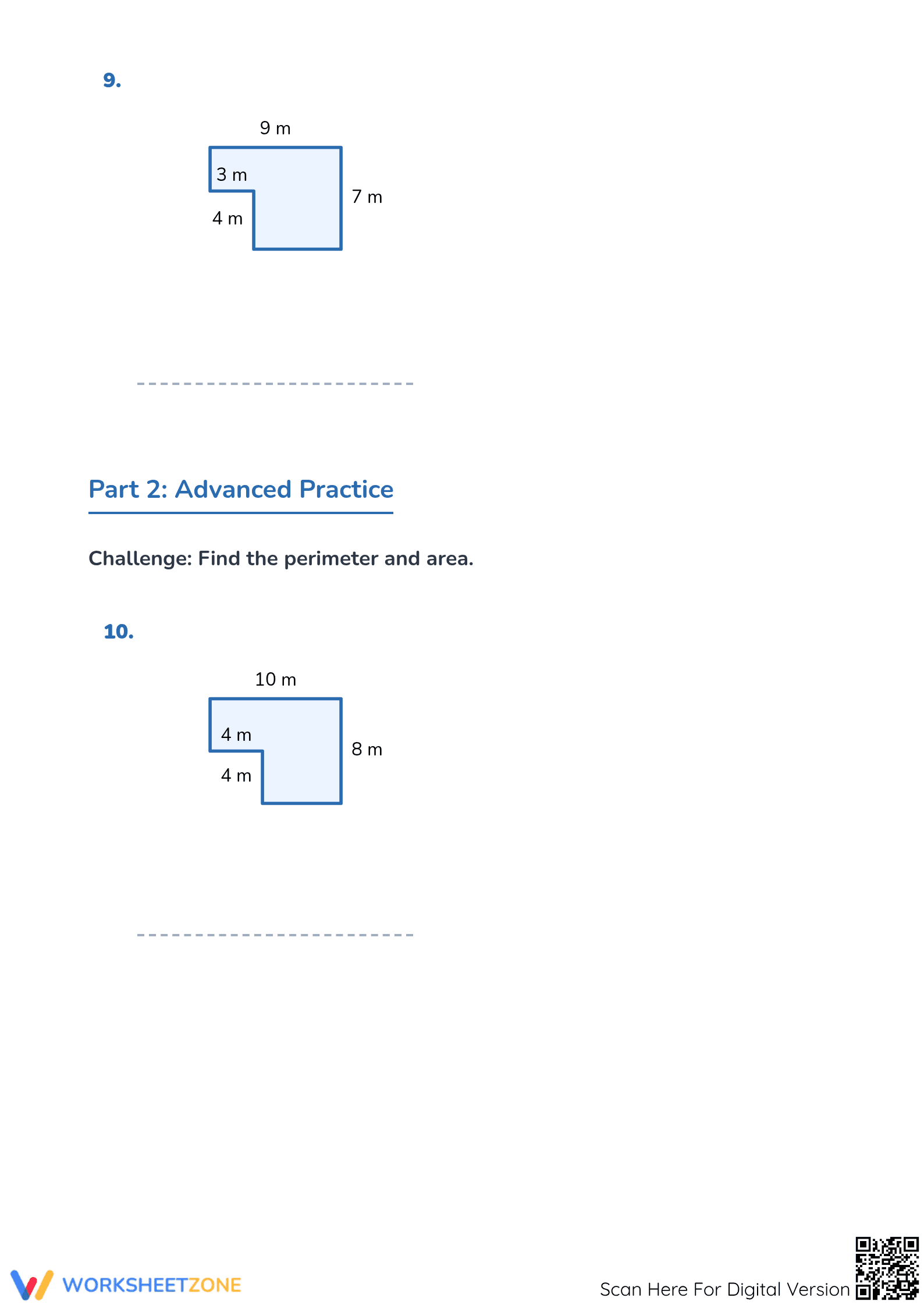 Grade 4-6 Area & Perimeter — Printable No-Prep Worksheet - Page 5