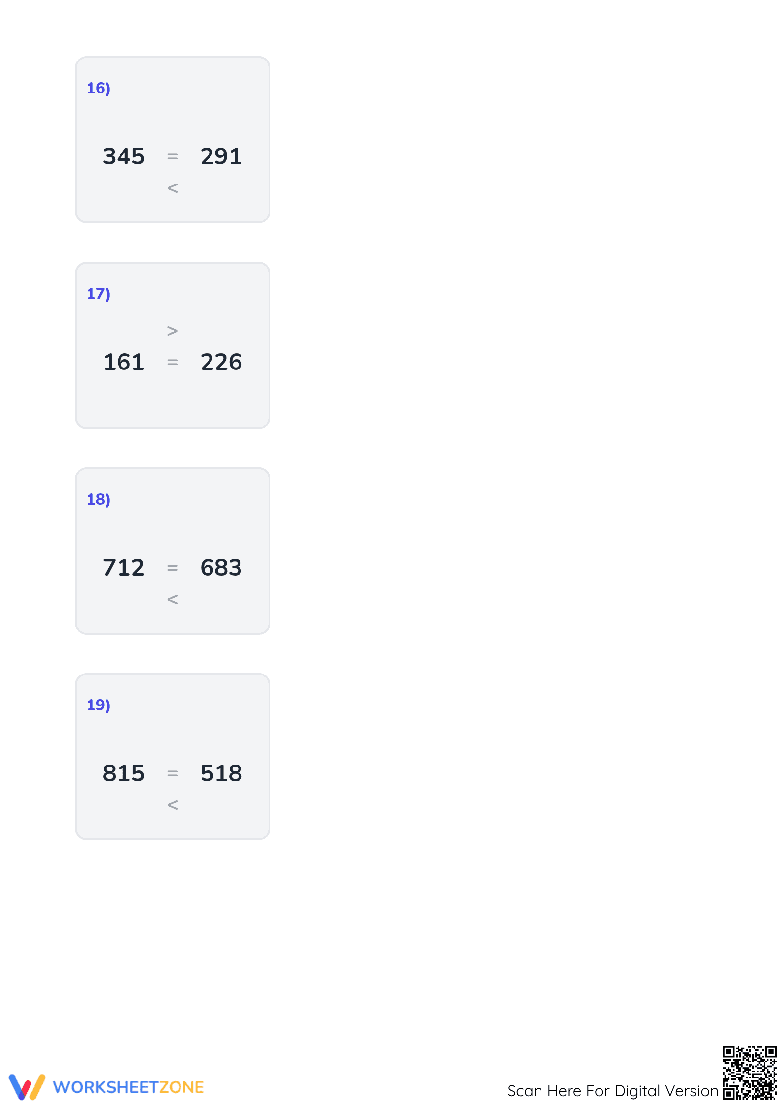 Essential Comparing Numbers Worksheet | Grade 2 Math - Page 5
