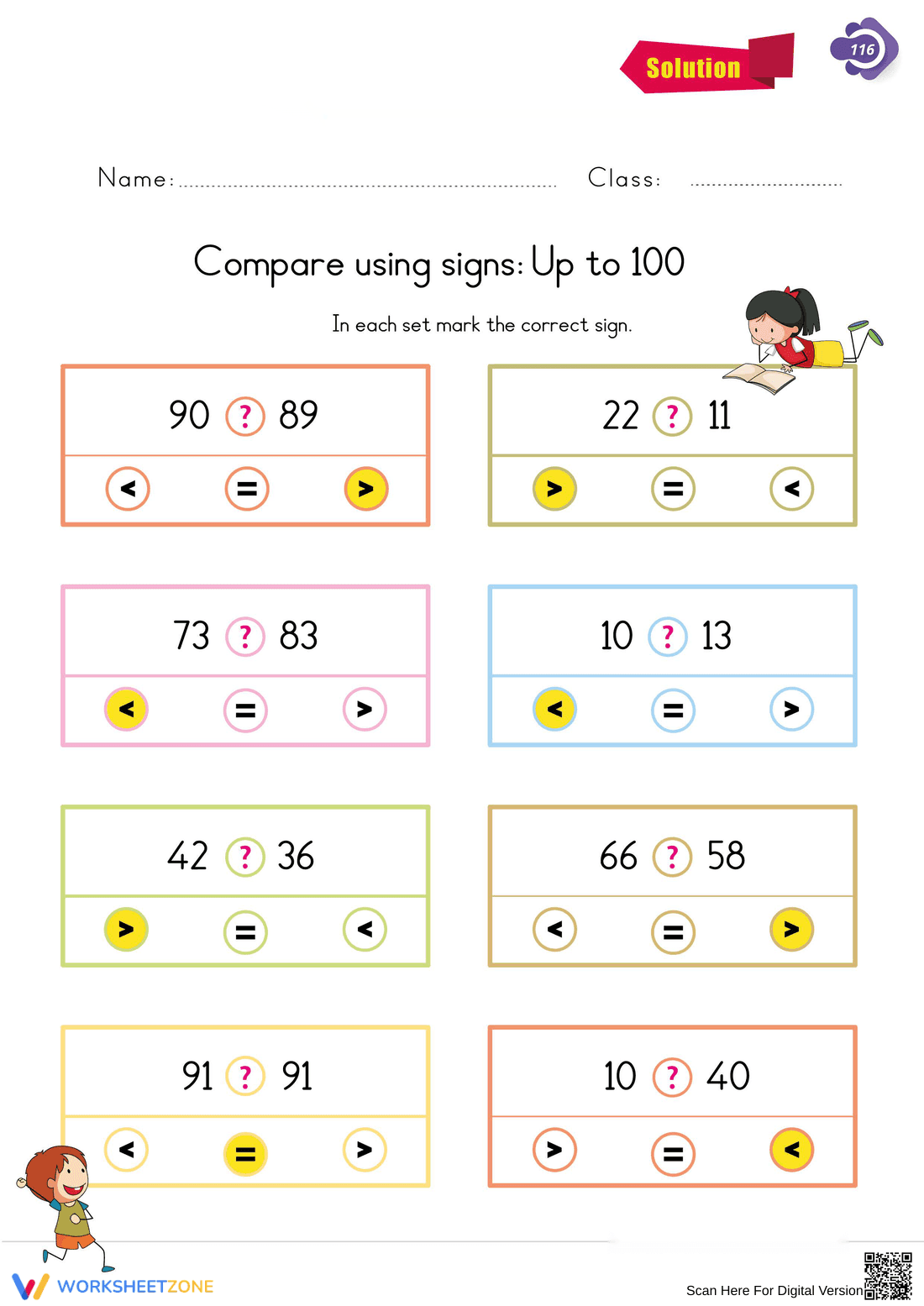 Grade 2 Number Comparison — Printable No-Prep Worksheet - Page 2