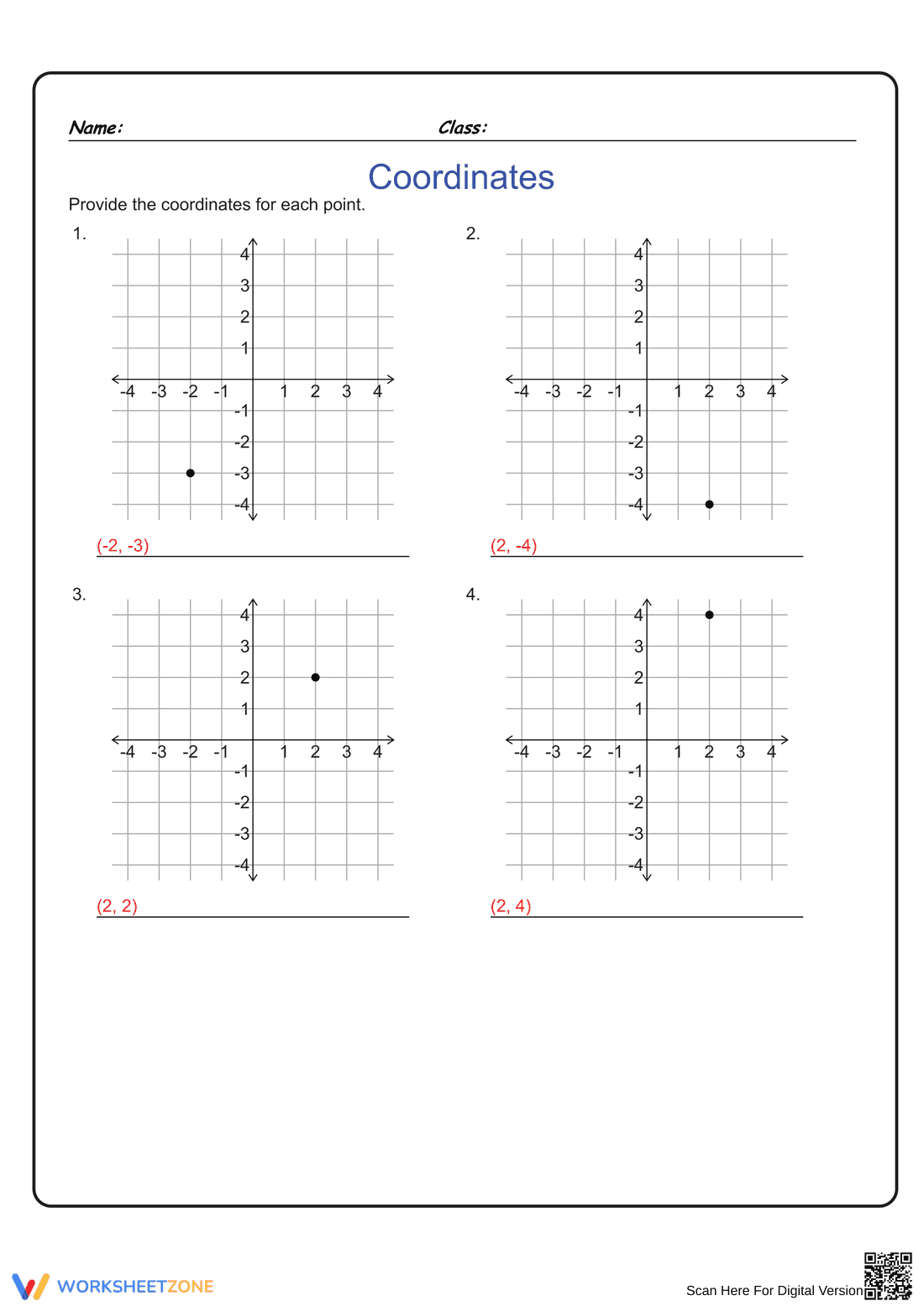 Grade 5 Coordinates — Printable No-Prep Worksheet - Page 2
