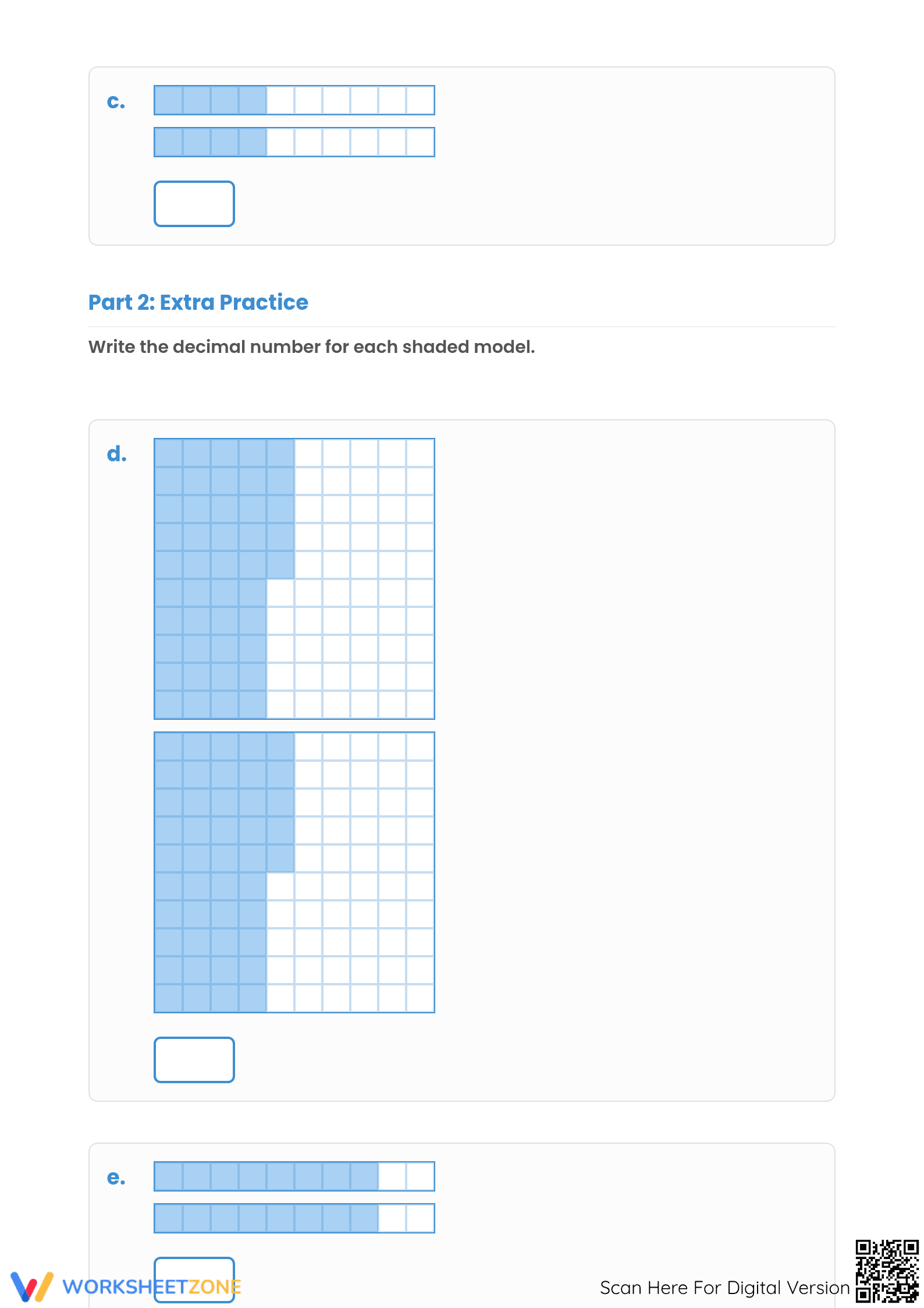 Grade 4 Decimals — Printable No-Prep Worksheet - Page 2