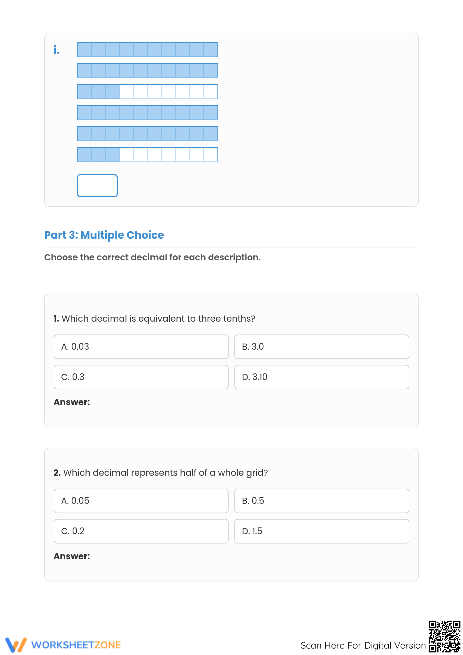 Grade 4 Decimals — Printable No-Prep Worksheet - Page 4