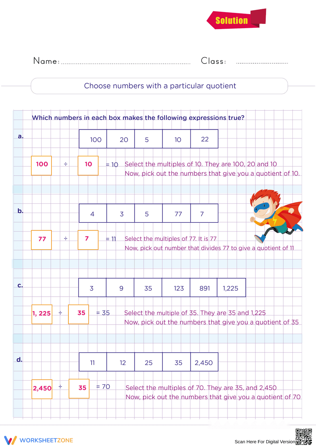 Grade 4 Division — Printable No-Prep Worksheet - Page 2