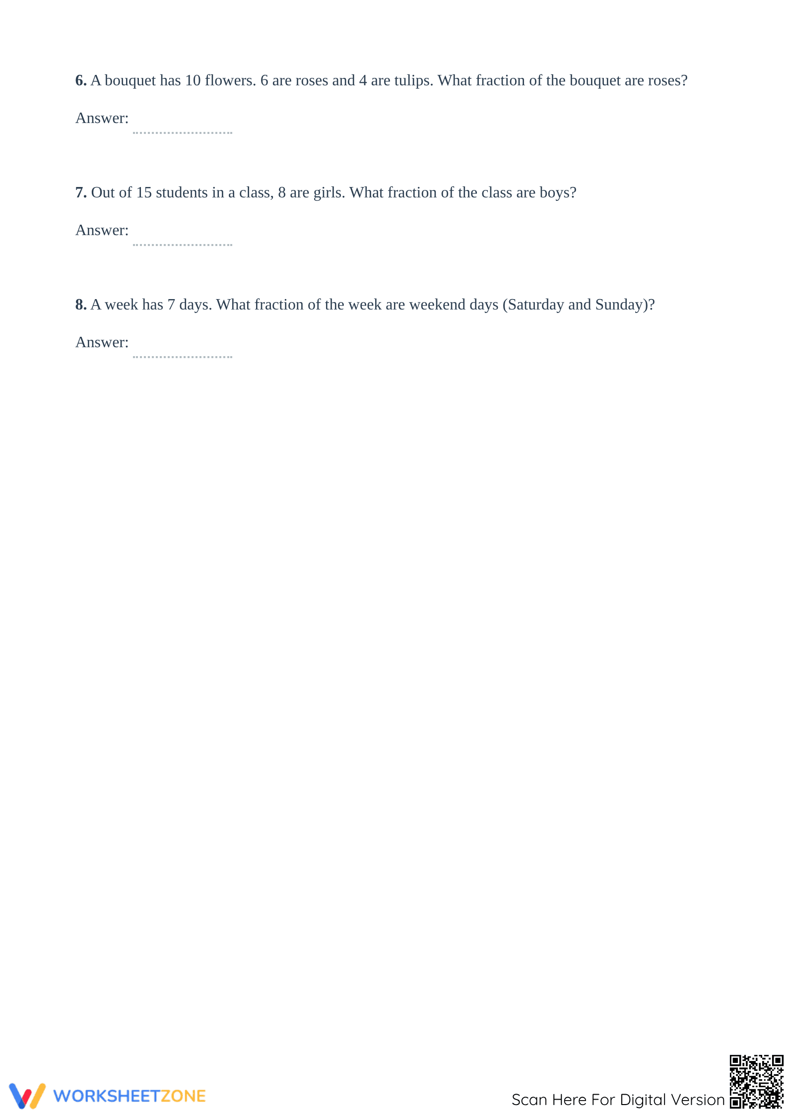 Printable Fractions of a Set Worksheet | Grade 3 Math - Page 5