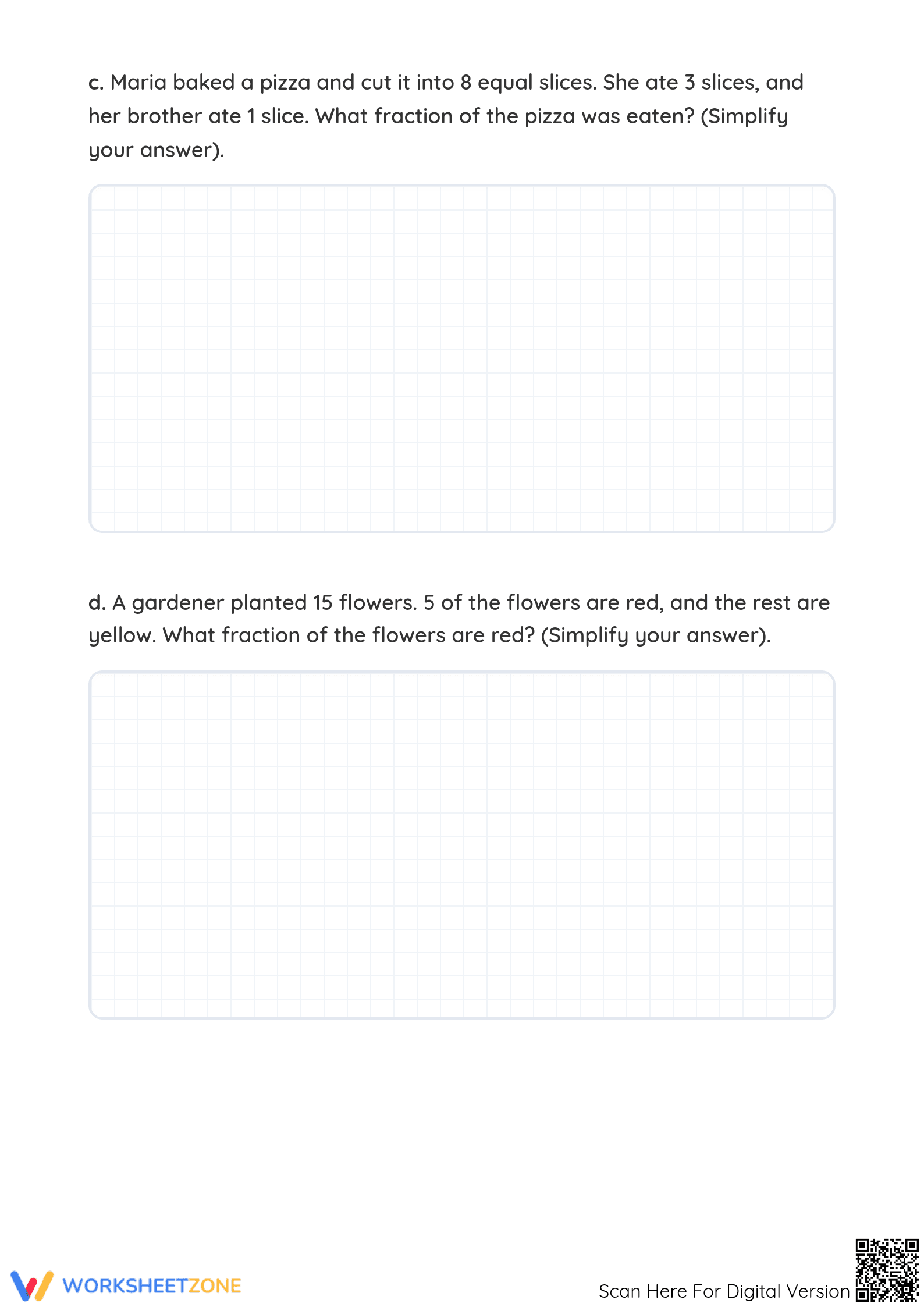 Grade 5 Fractions — Printable No-Prep Word Problems - Page 3