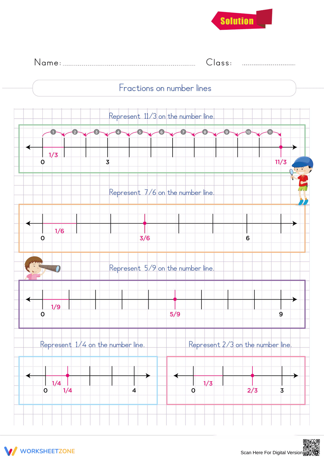 Grade 3 Fractions — Printable No-Prep Worksheet - Page 2