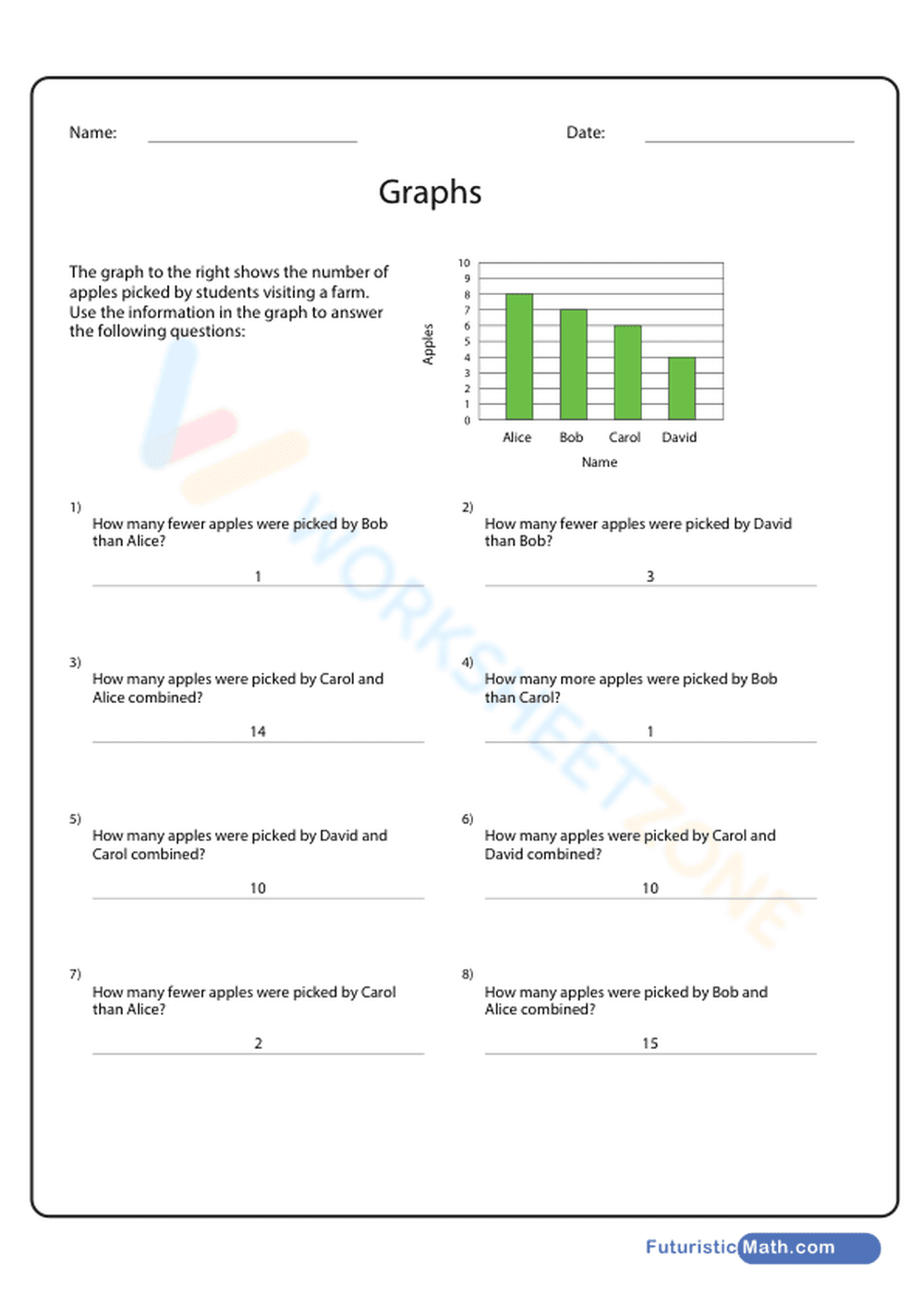 Grade 2 Graphing — Printable No-Prep Worksheet - Page 2
