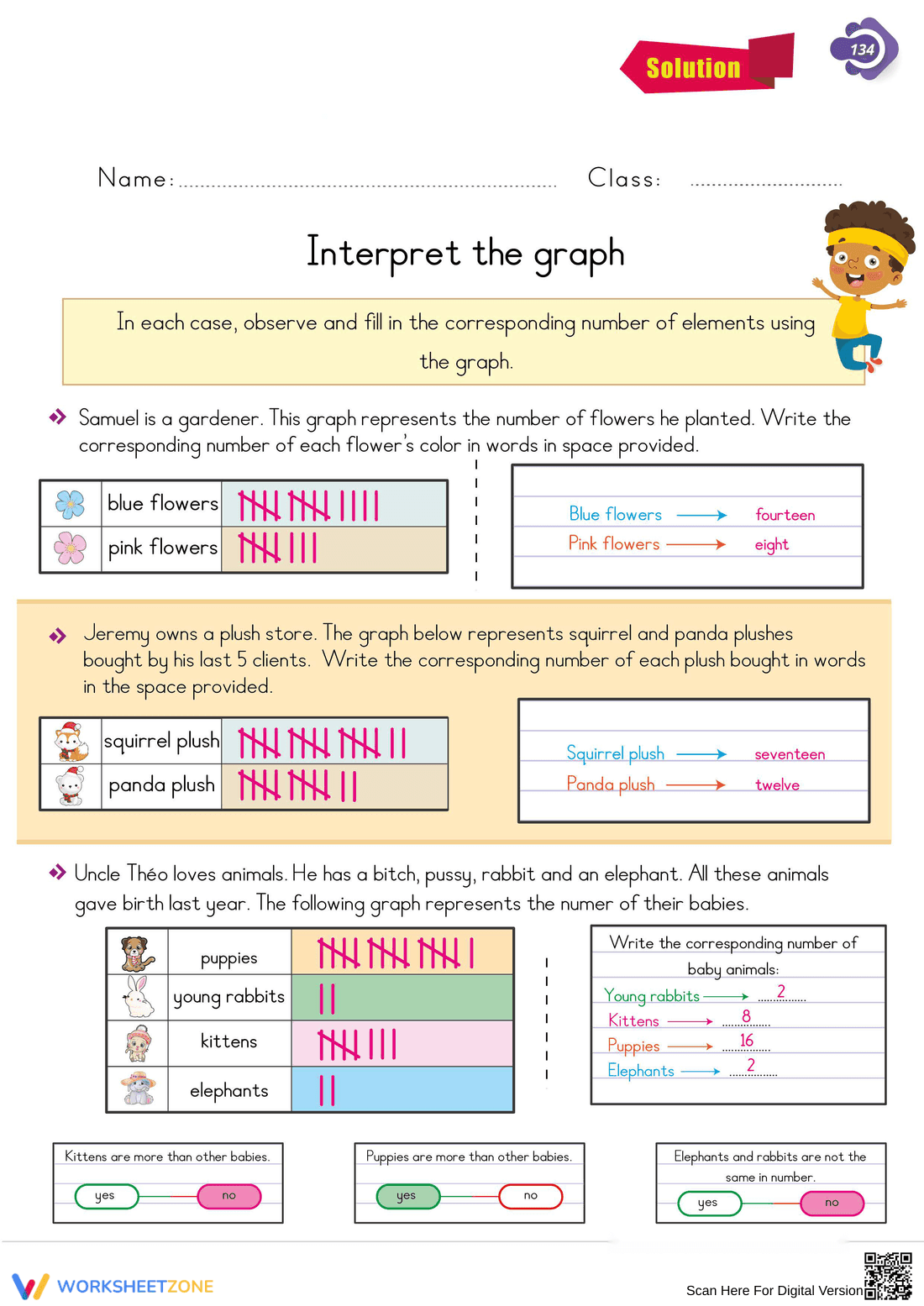 Grade 2 Graphing — Printable No-Prep Worksheet - Page 2