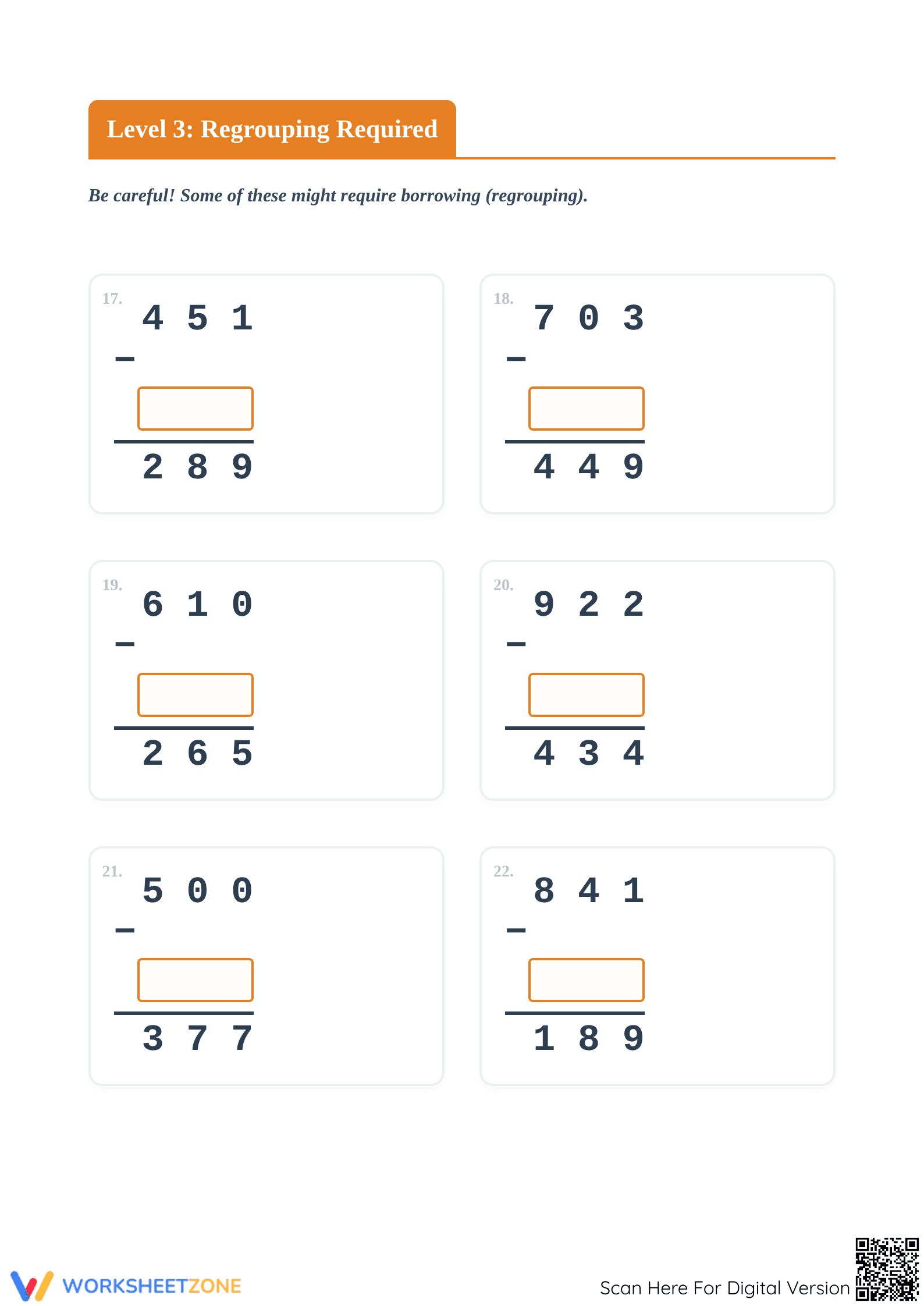 Printable Missing Number Subtraction Worksheet | Grade 2 - Page 4