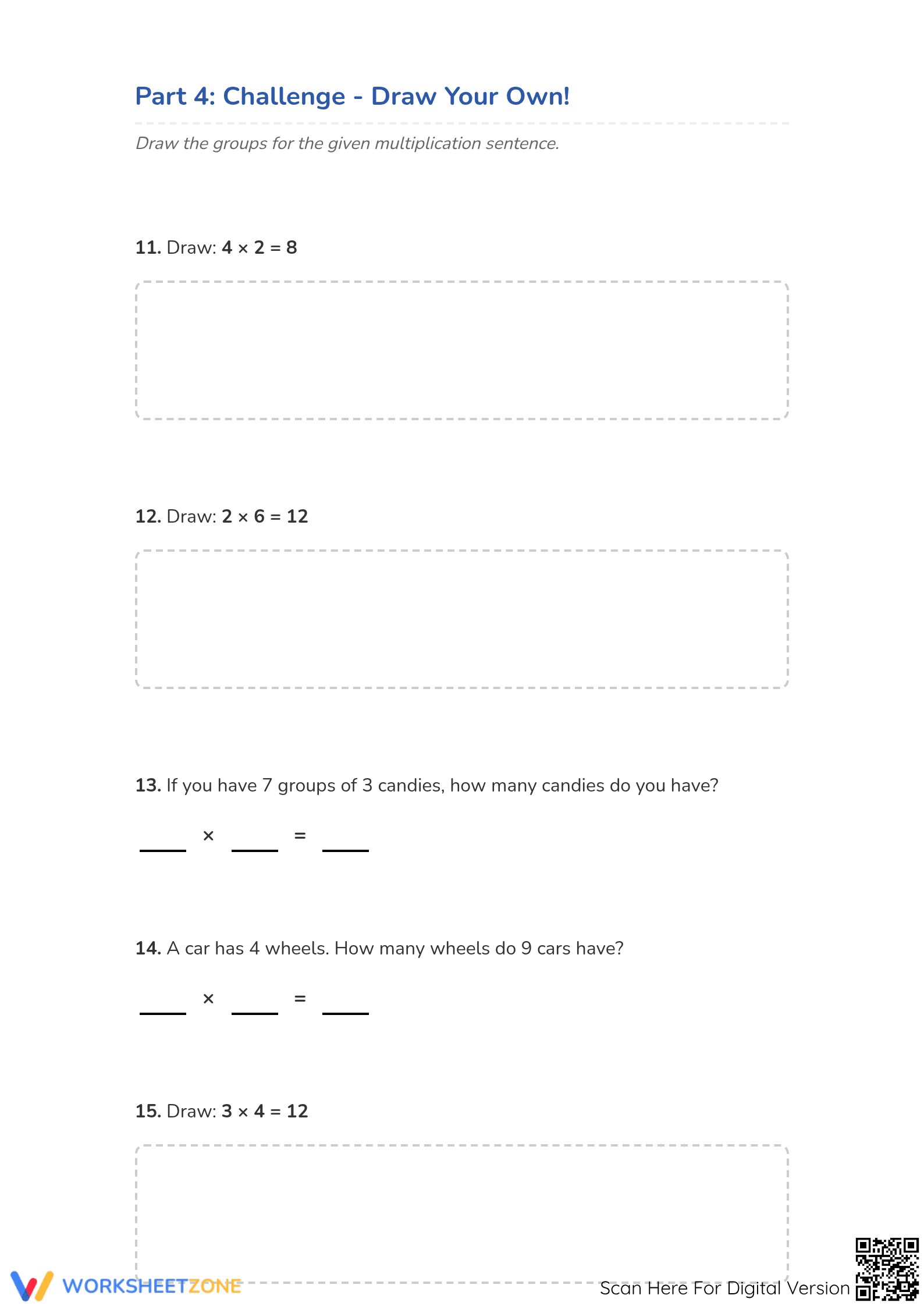 Grade 3 Multiplication — Printable No-Prep Worksheet - Page 4
