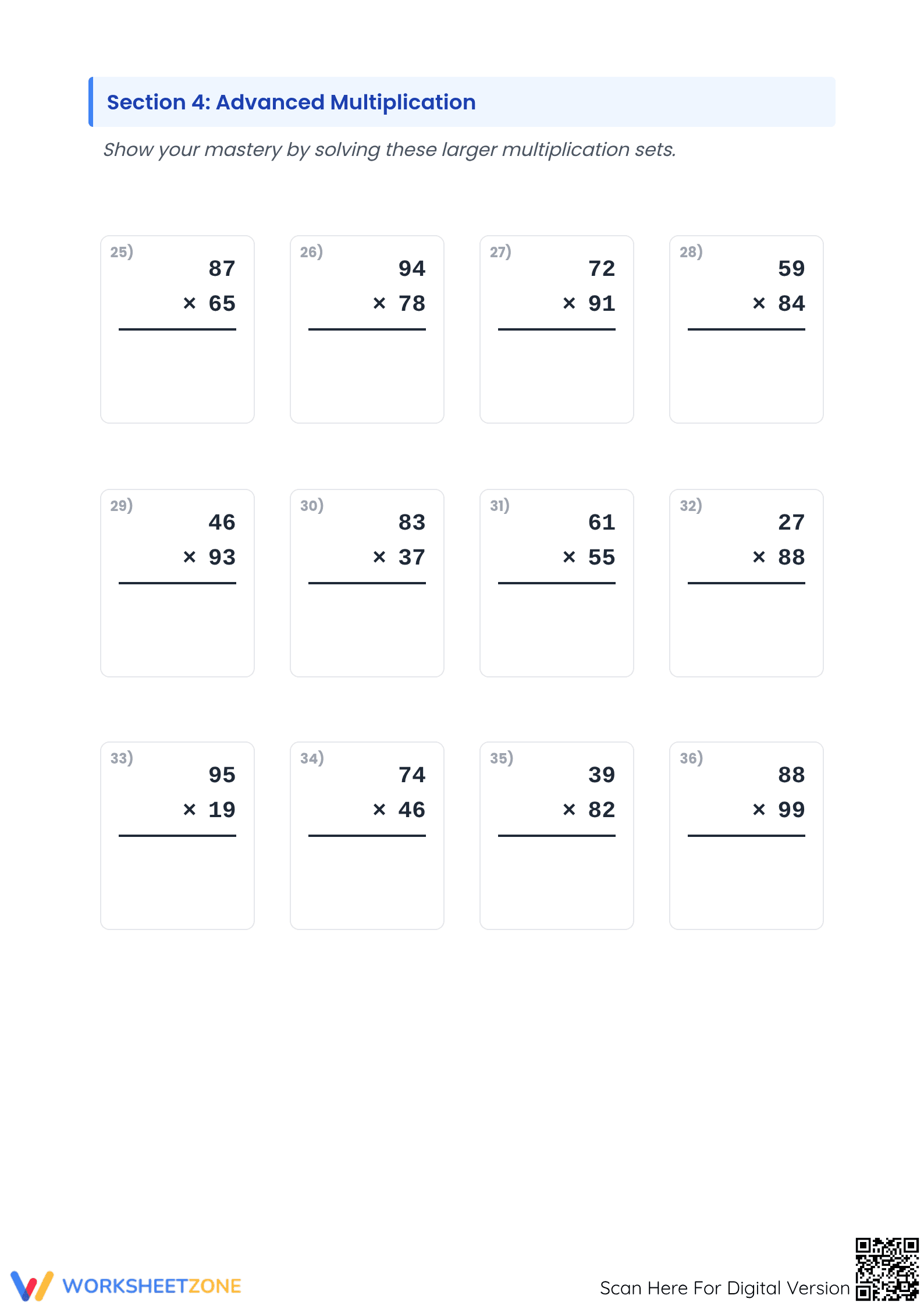 Essential 2-Digit Multiplication Worksheet | Grade 5 - Page 4