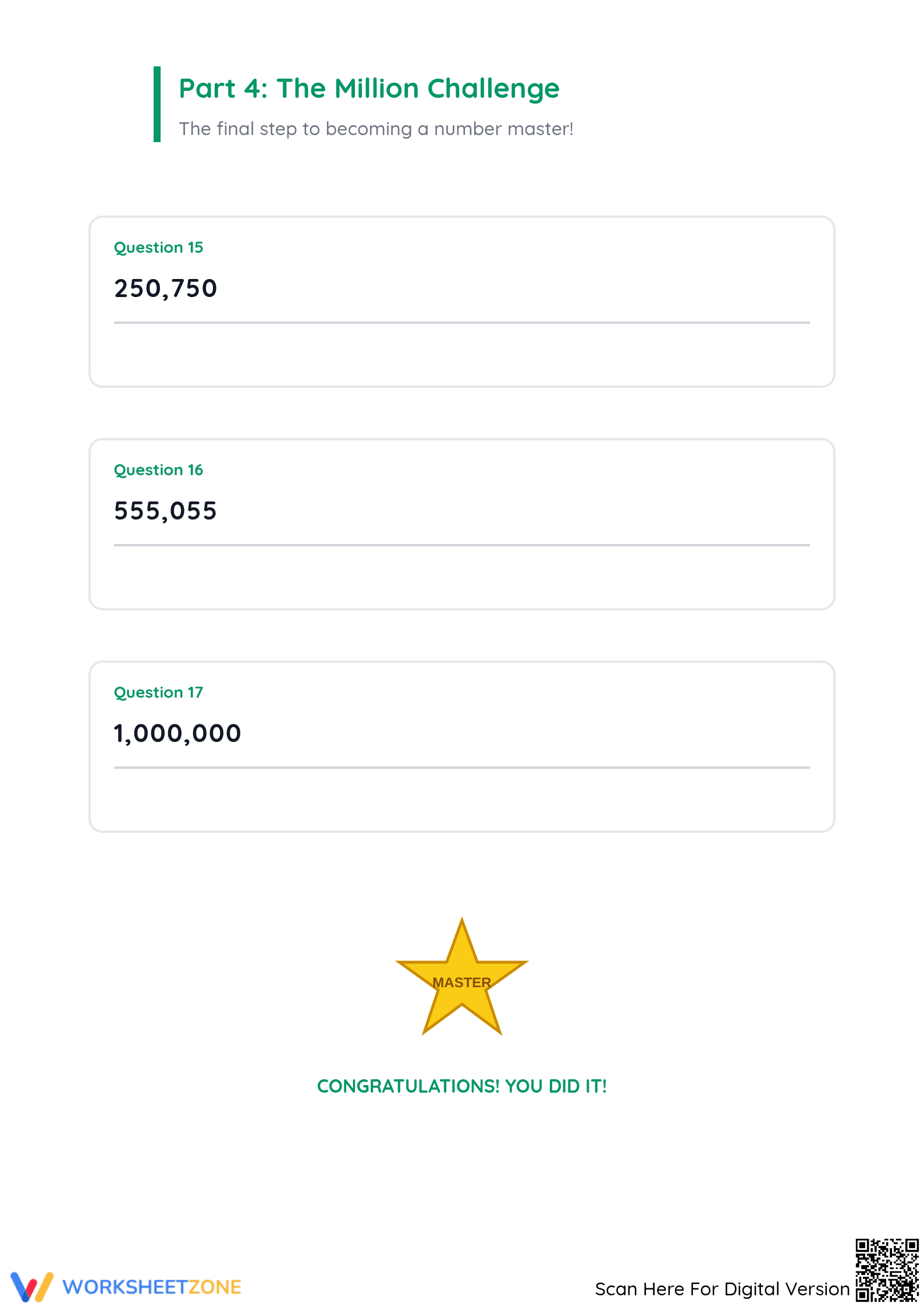 Grade 3 Numbers to a Million — Printable No-Prep Worksheet - Page 5