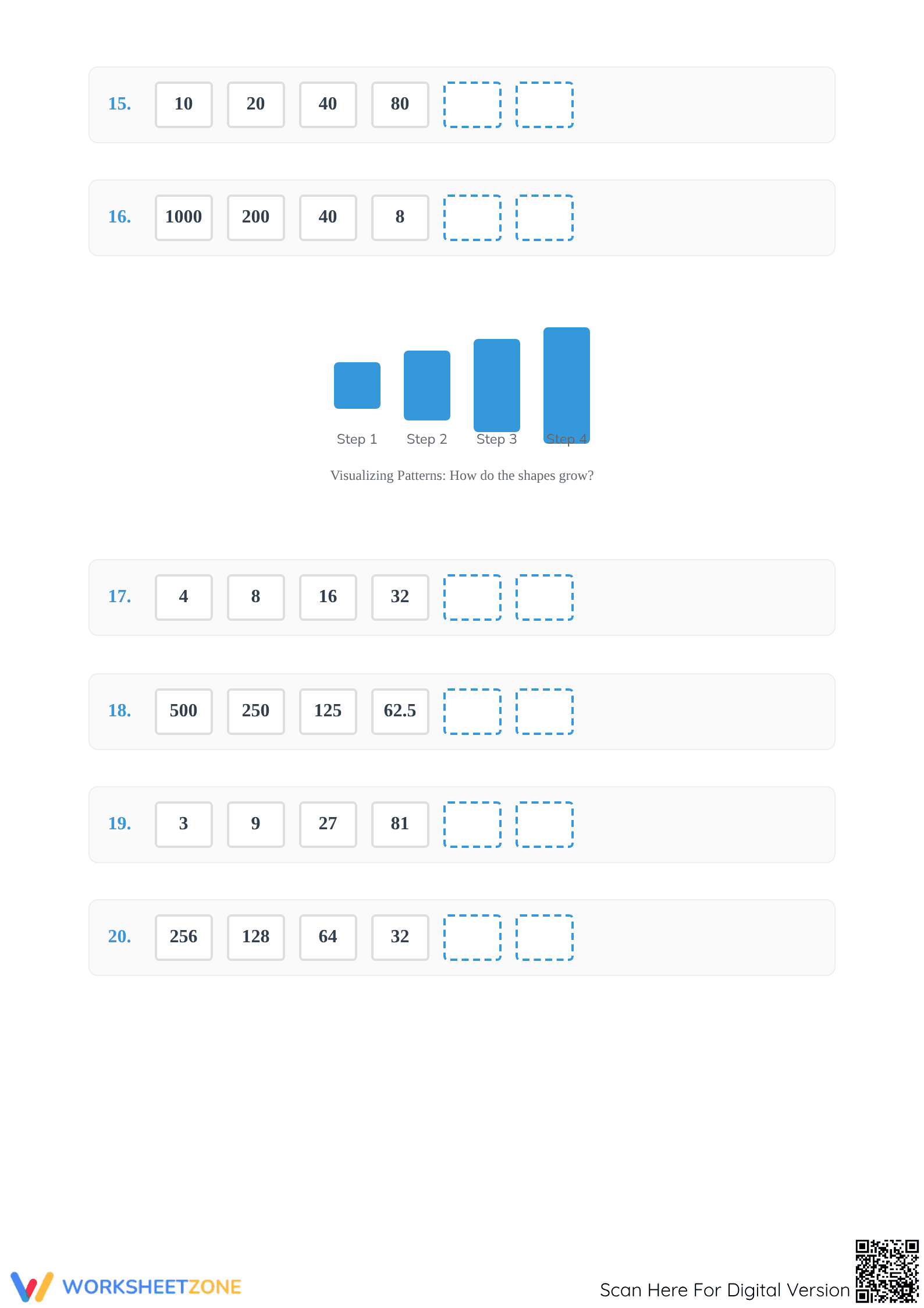 Printable Number Patterns Worksheet | Grade 4 Math - Page 3