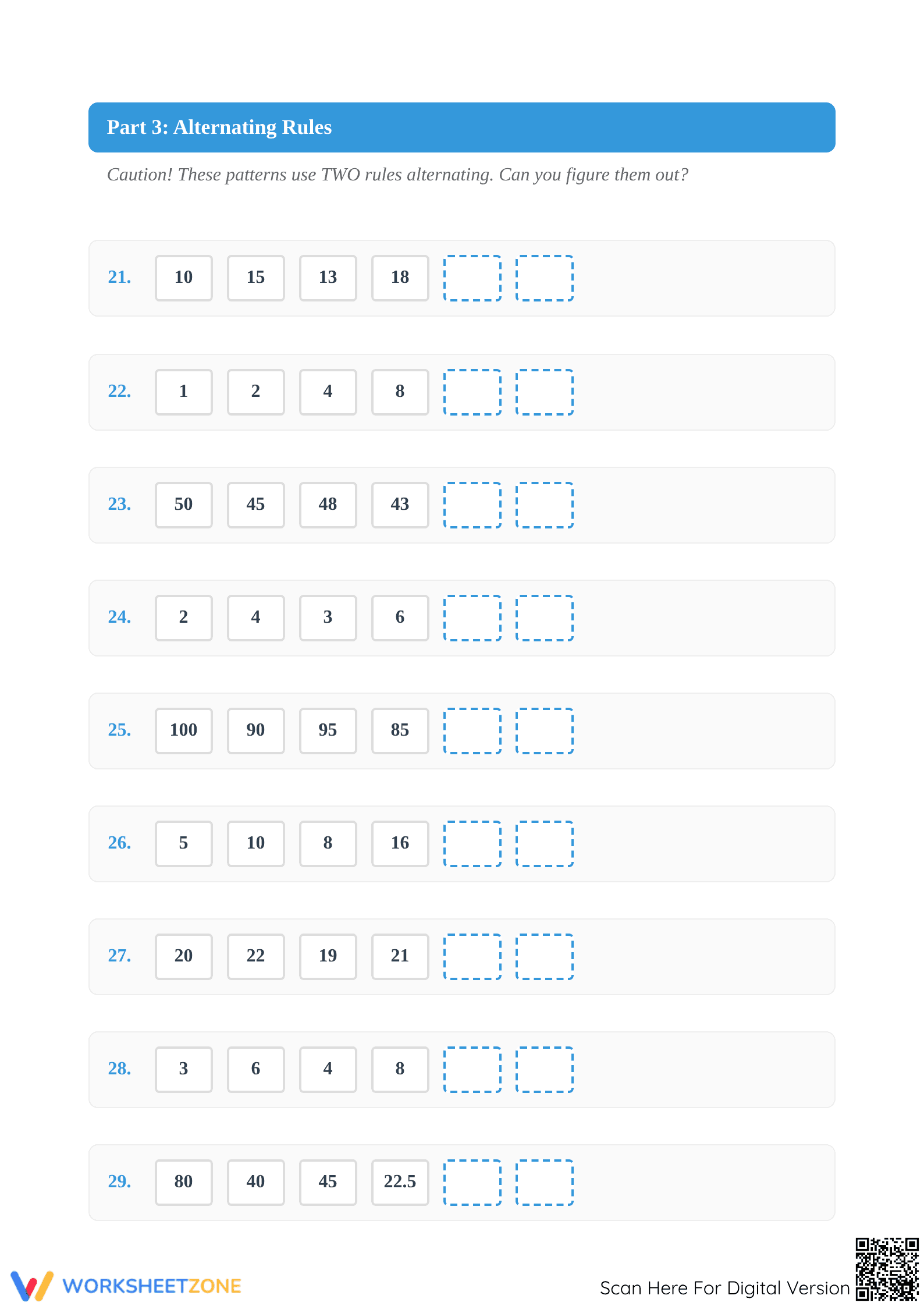Printable Number Patterns Worksheet | Grade 4 Math - Page 4
