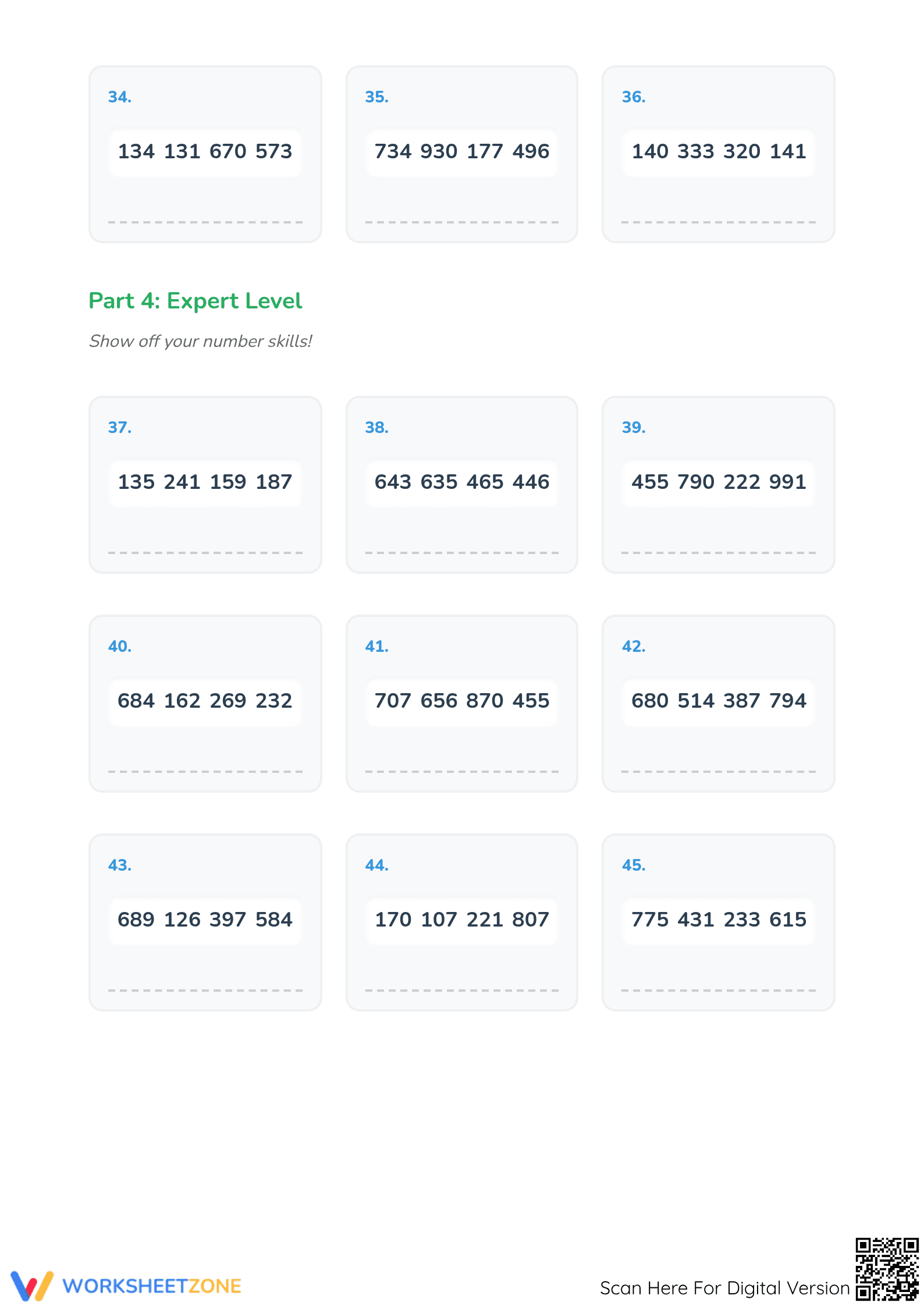 Grade 1 Ordering Numbers — Printable No-Prep Worksheet - Page 4