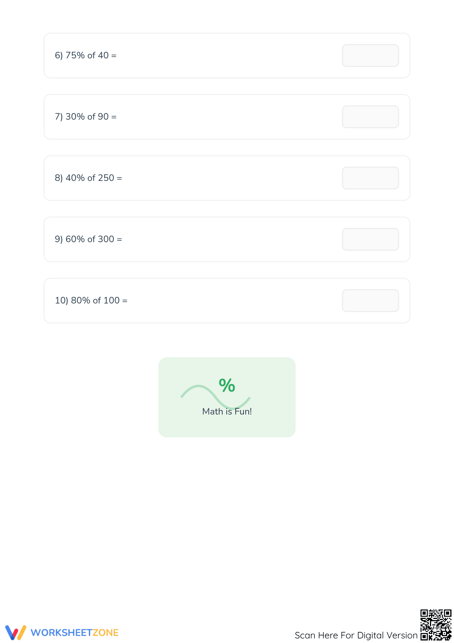 Printable Percentage Worksheet | Grade 5 Math - Page 2