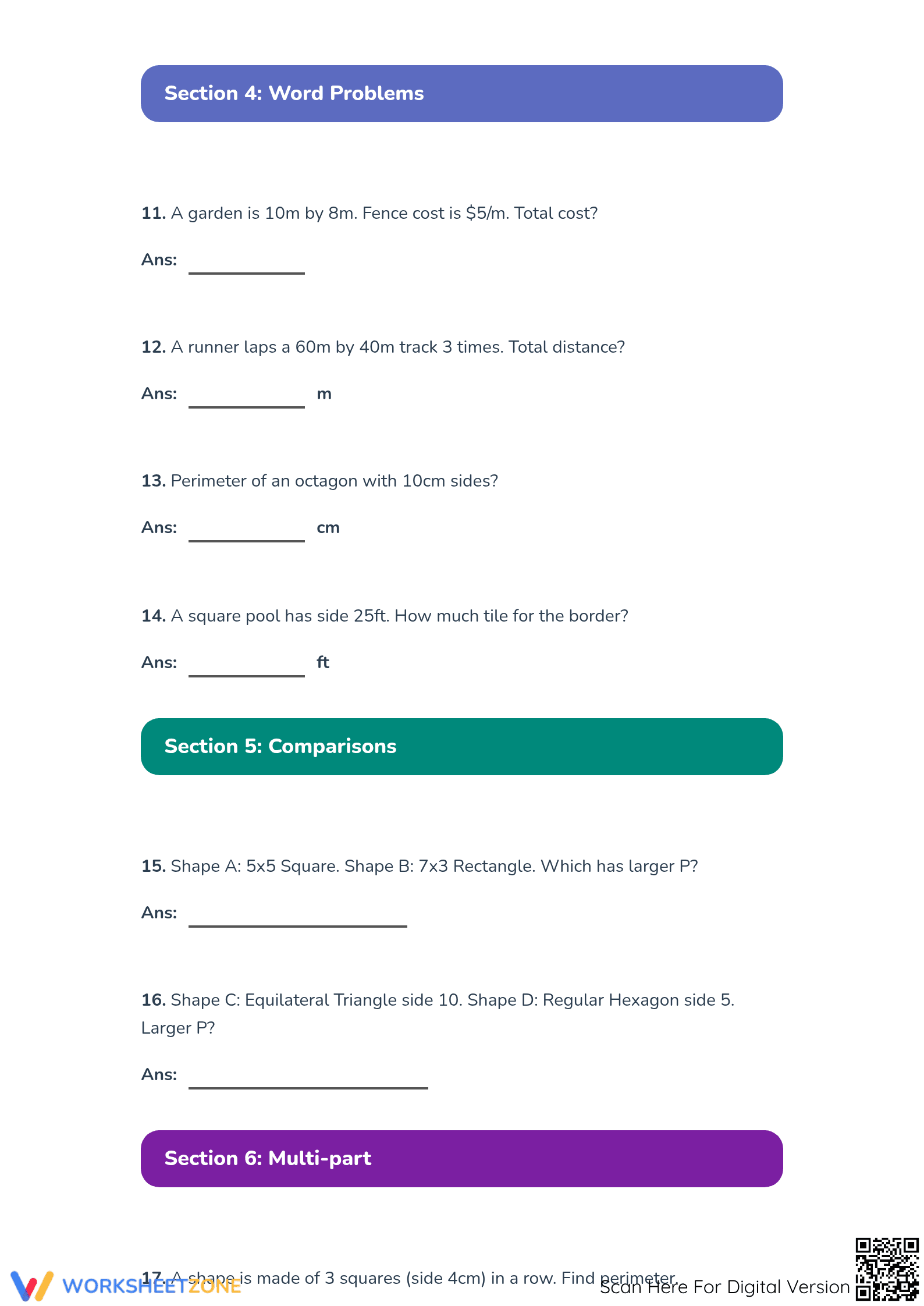 Printable Perimeter of Polygons Worksheet | Grade 3 Math - Page 4