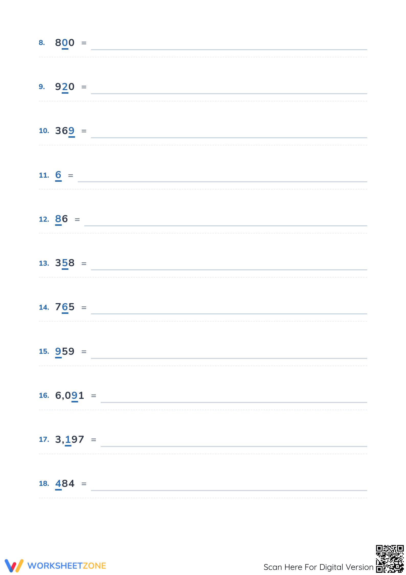 Grade 2 Place Value — Printable No-Prep Worksheet - Page 2