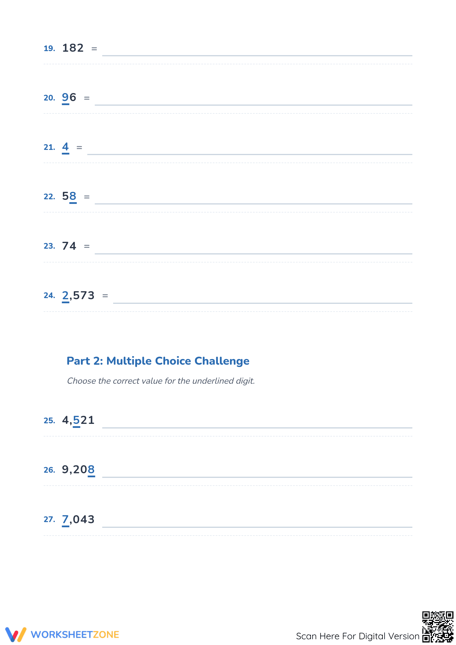 Grade 2 Place Value — Printable No-Prep Worksheet - Page 3