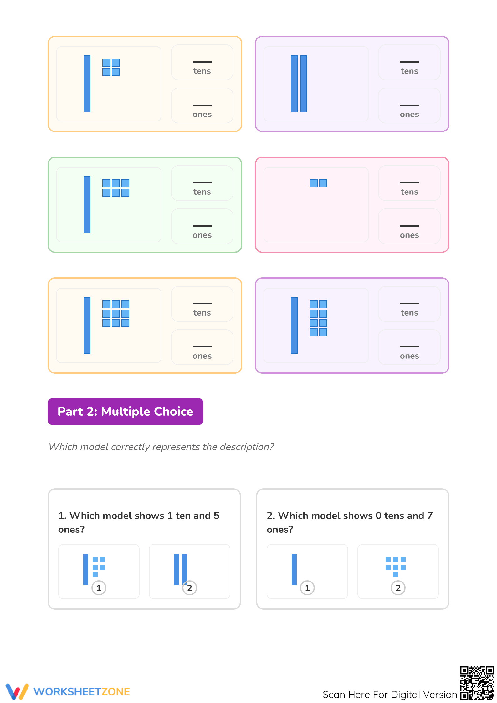 Printable Place Value to 20 Worksheet | Grade 1 Math - Page 2