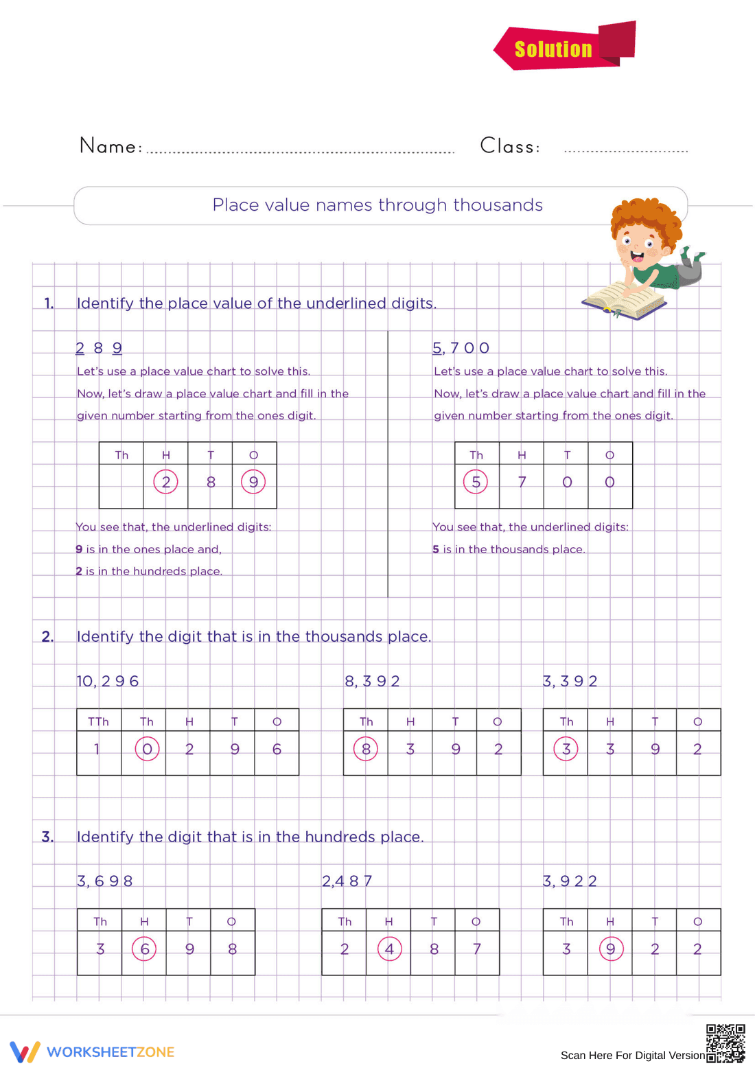 Learn Place Value Names Through Thousands Worksheet - Page 2