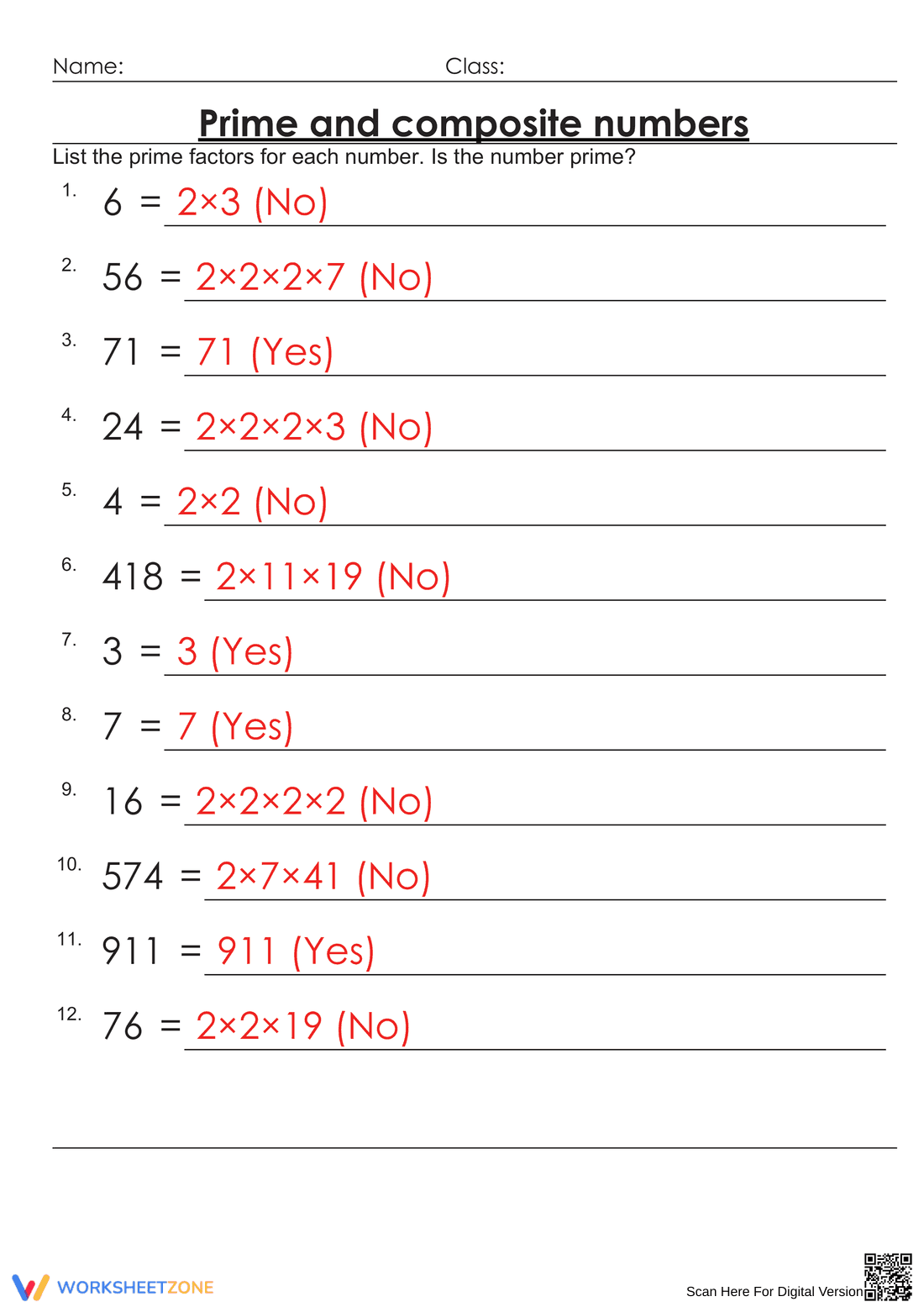 Practice Prime Numbers Worksheet for Basic Math - Page 2
