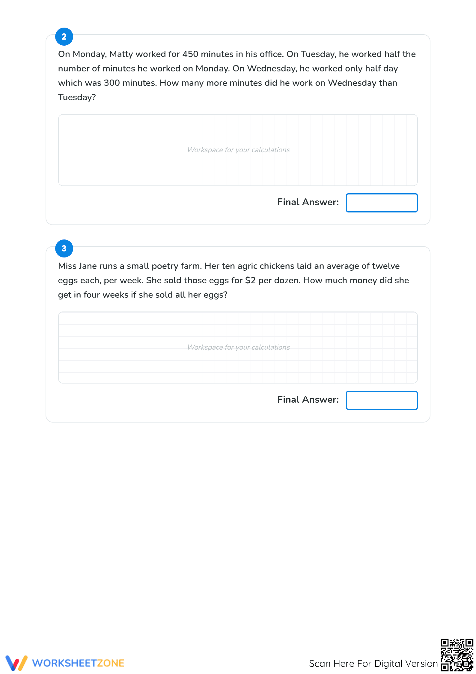 Printable Multi-Step Word Problems Worksheet | Grade 4 Math - Page 2