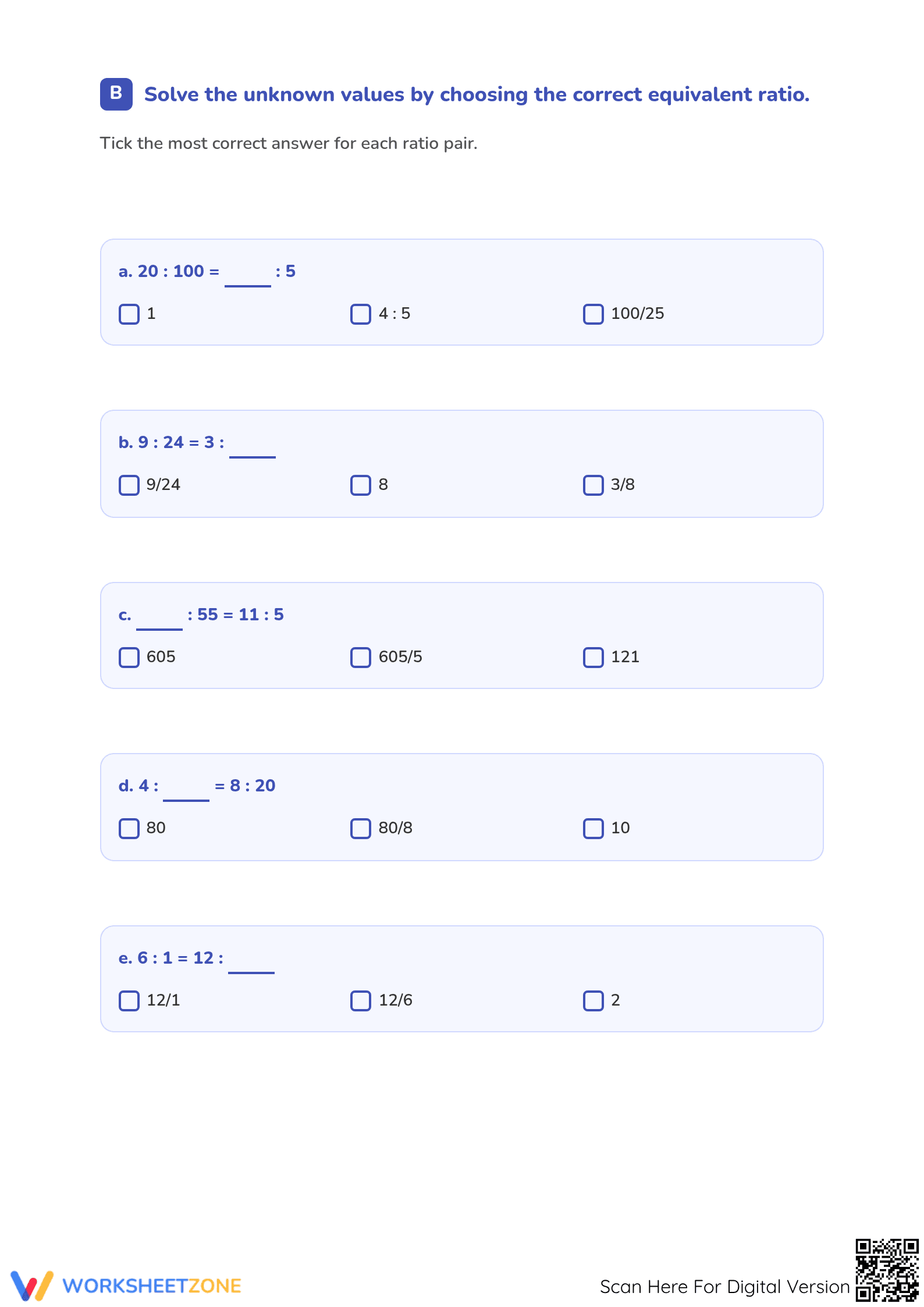 Aligned Grade 6 Worksheet: Equivalent Ratios CCSS.6.RP.A.3a - Page 2