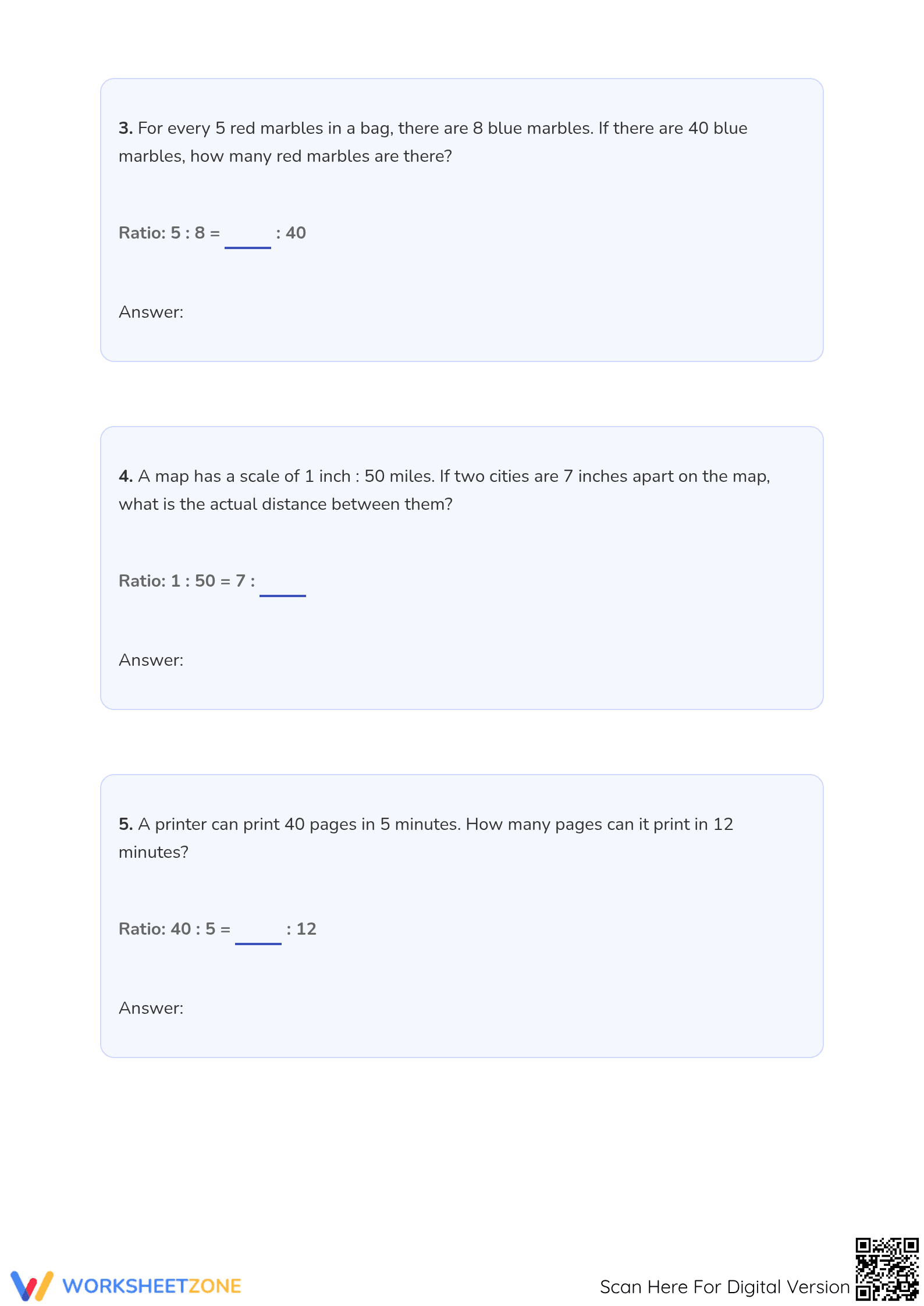 Aligned Grade 6 Worksheet: Equivalent Ratios CCSS.6.RP.A.3a - Page 5