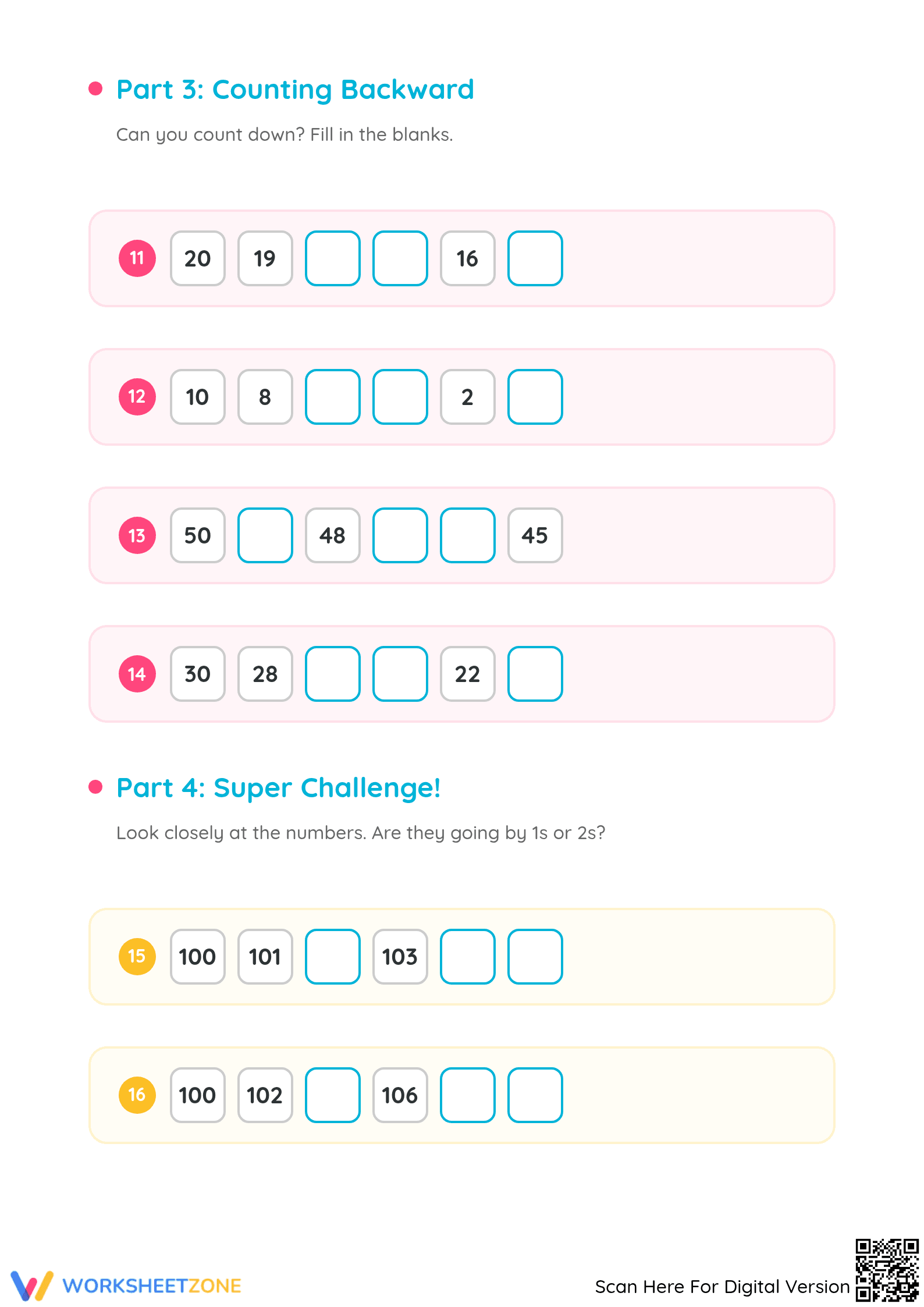 Grade 1 Counting by Twos — Printable No-Prep Worksheet - Page 3