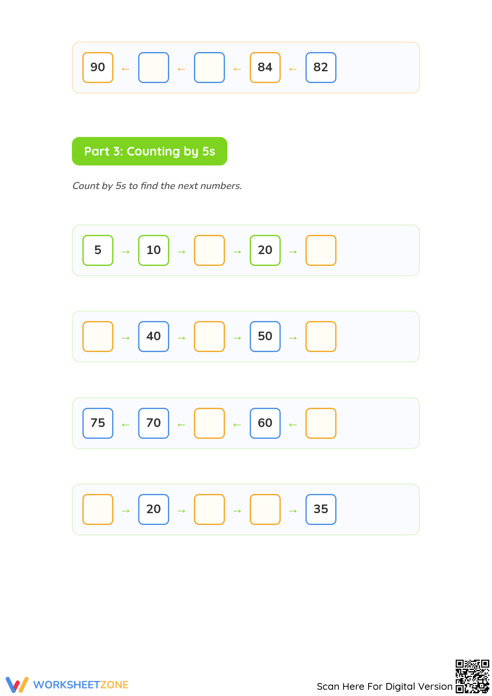 Printable Skip Counting Worksheet | Grade 2 Math - Page 3