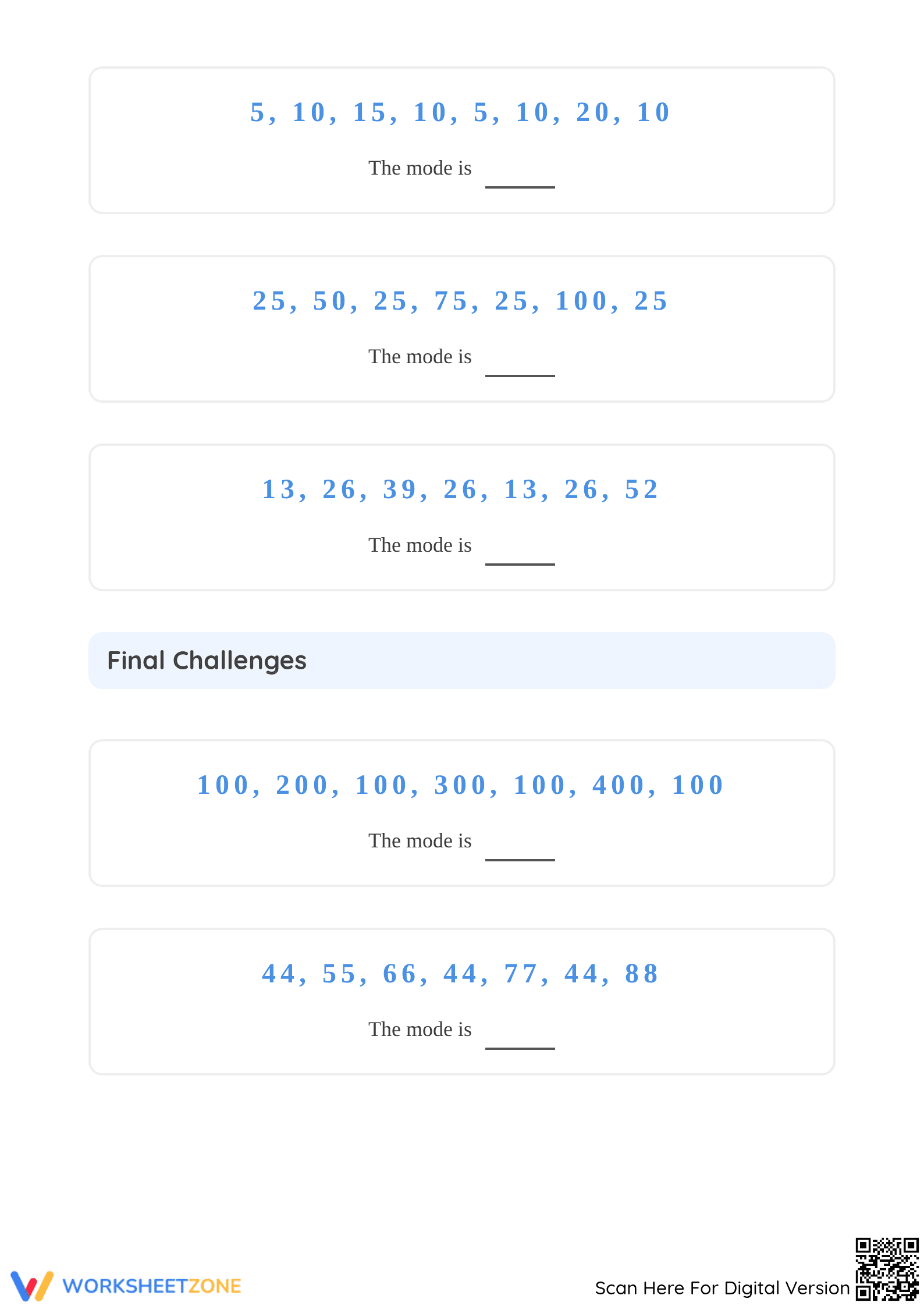 Printable Finding the Mode Worksheet | Grade 3 Math - Page 5
