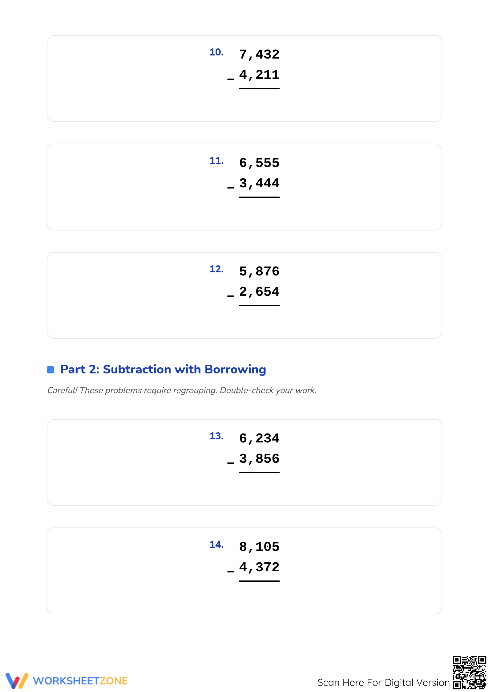 Printable 4-Digit Subtraction Worksheet | Grade 4 Math - Page 3