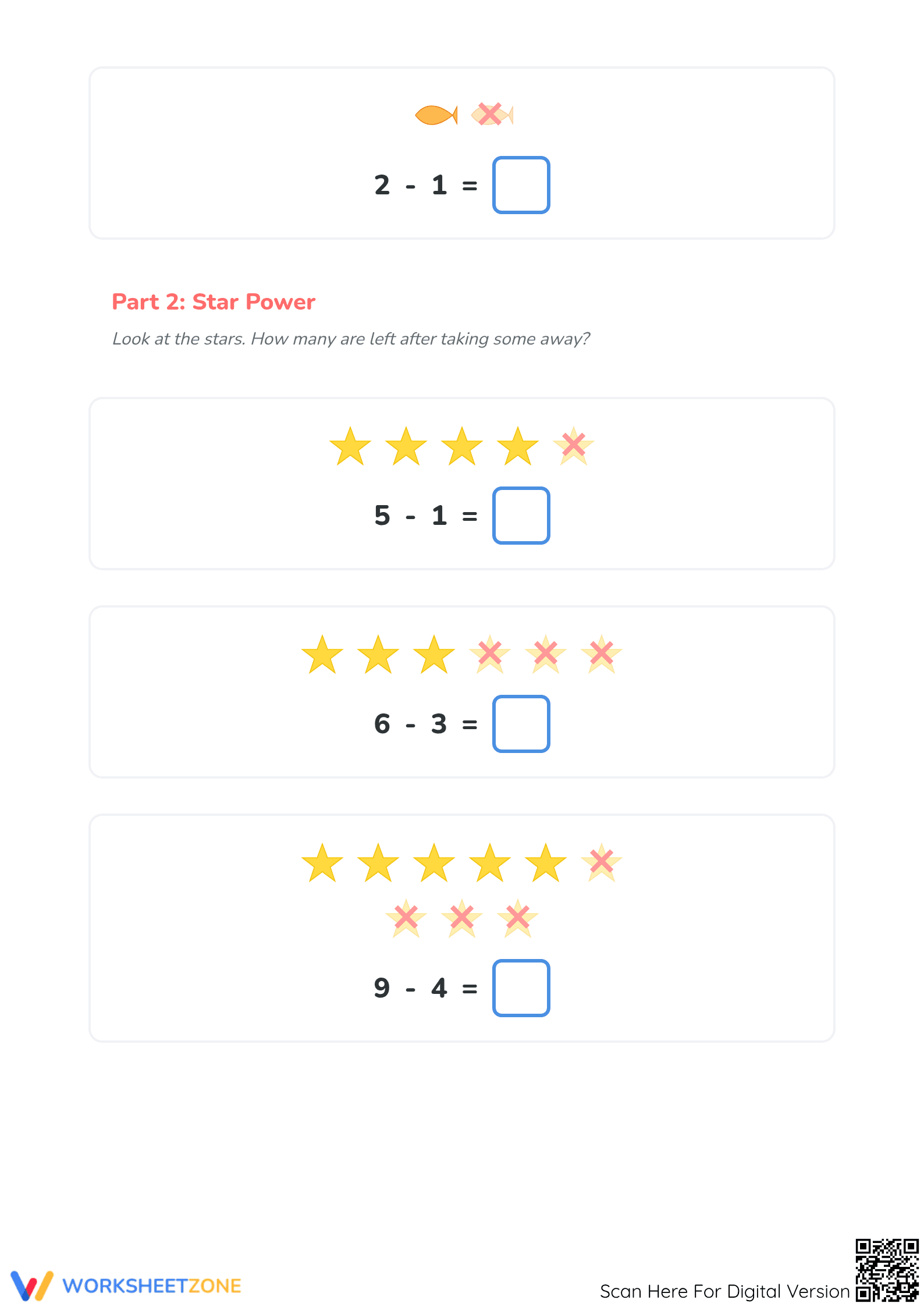 Grade 1 Subtraction — Printable No-Prep Worksheet - Page 2