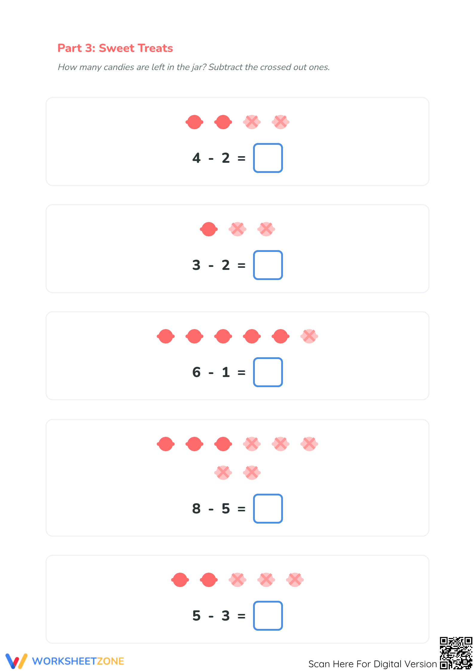 Grade 1 Subtraction — Printable No-Prep Worksheet - Page 3