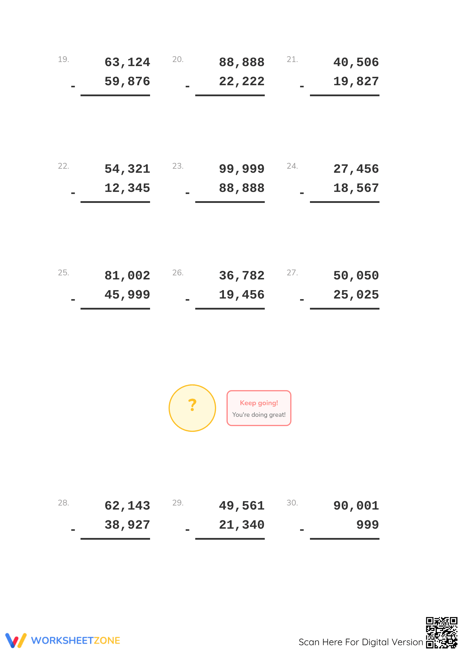 Essential 5-Digit Subtraction Worksheet | Grade 4 Math - Page 3